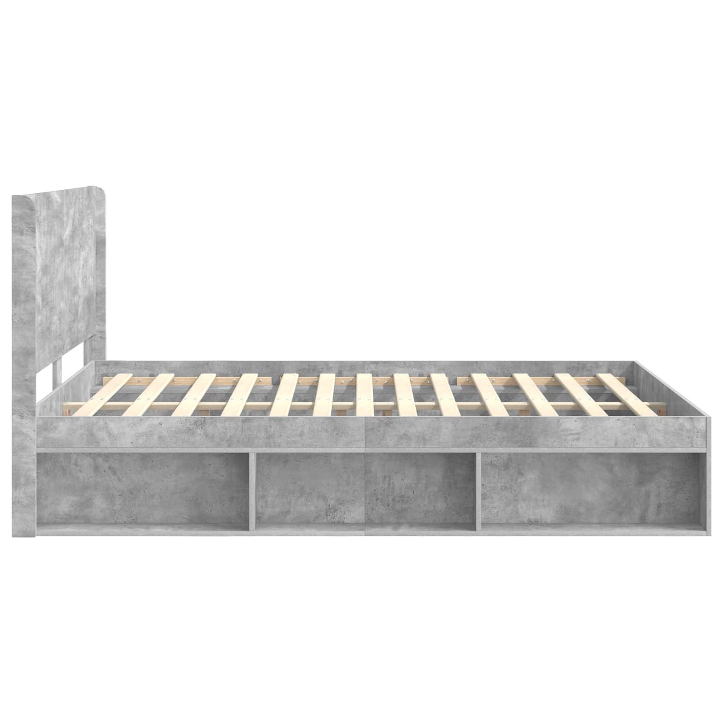 Bed Frame with Storage and Headboard Concrete Grey 120 x 200 cm