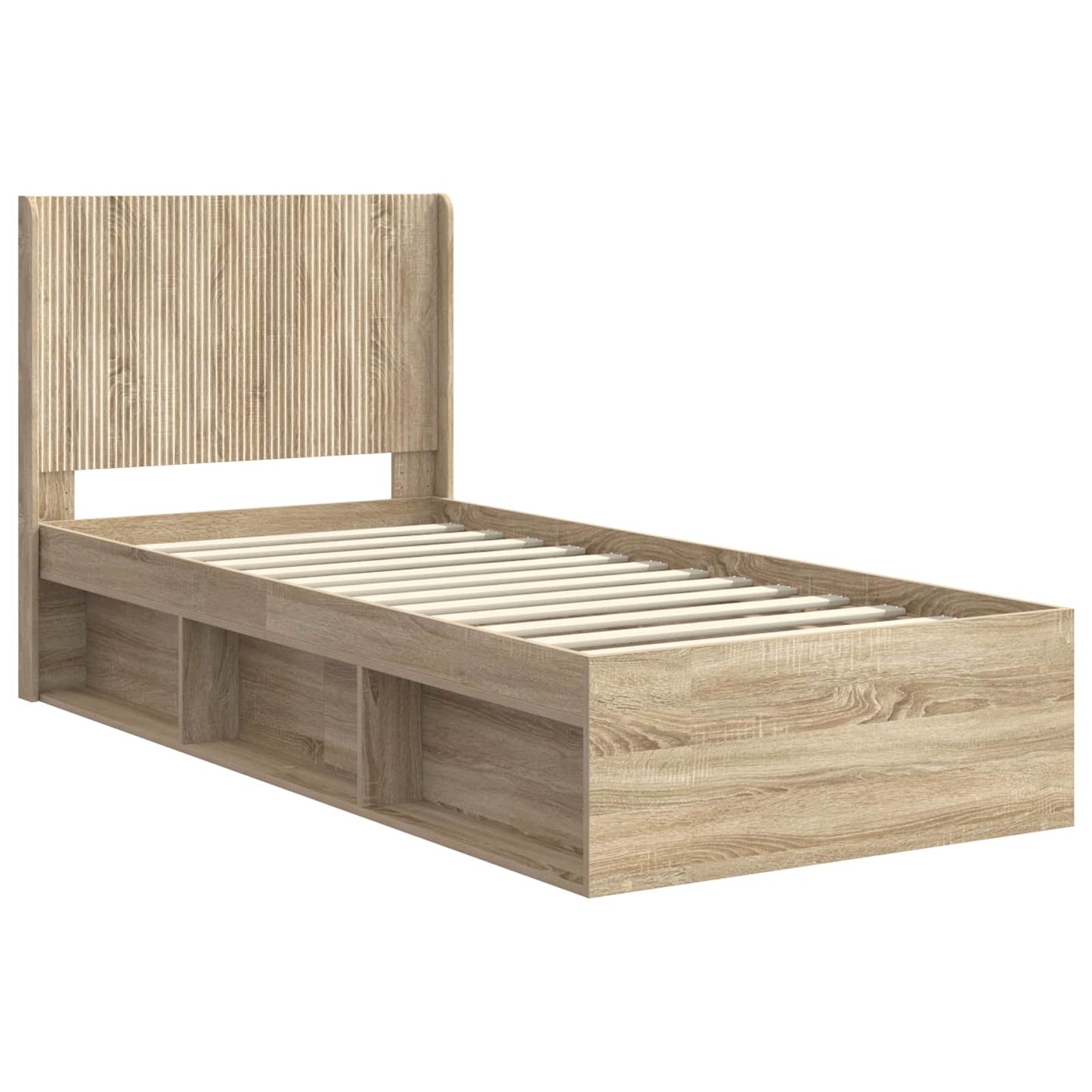 Bed Frame with Storage and Headboard Sonoma Oak 100 x 200 cm