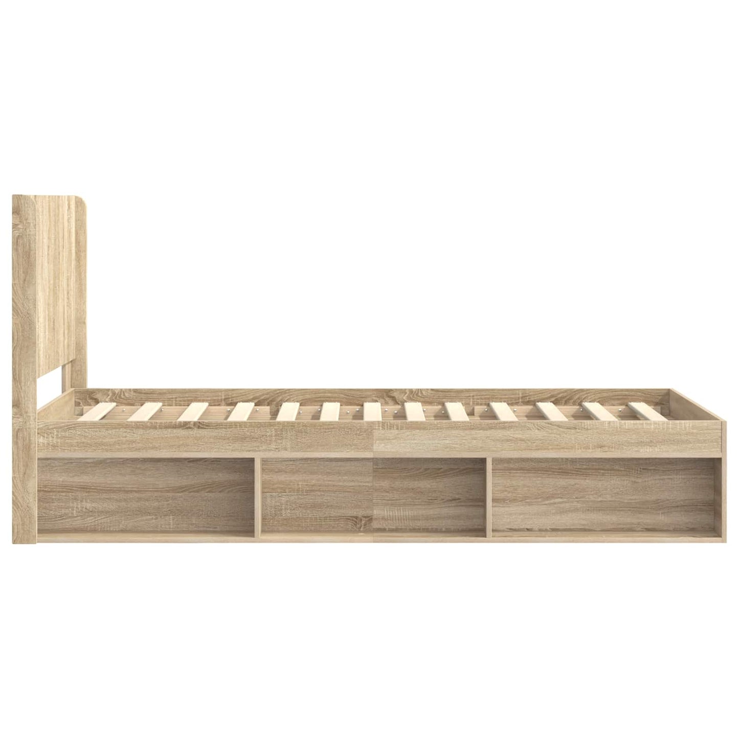 Bed Frame with Storage and Headboard Sonoma Oak 100 x 200 cm