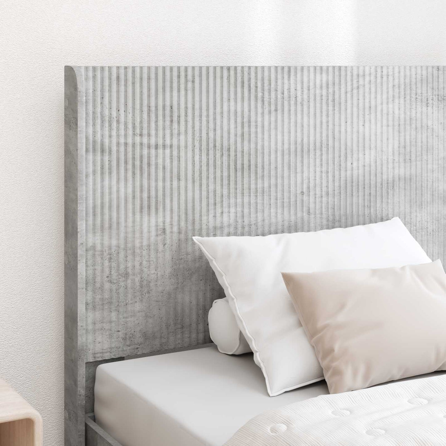 Bed Frame with Storage and Headboard Concrete Grey 100 x 200 cm