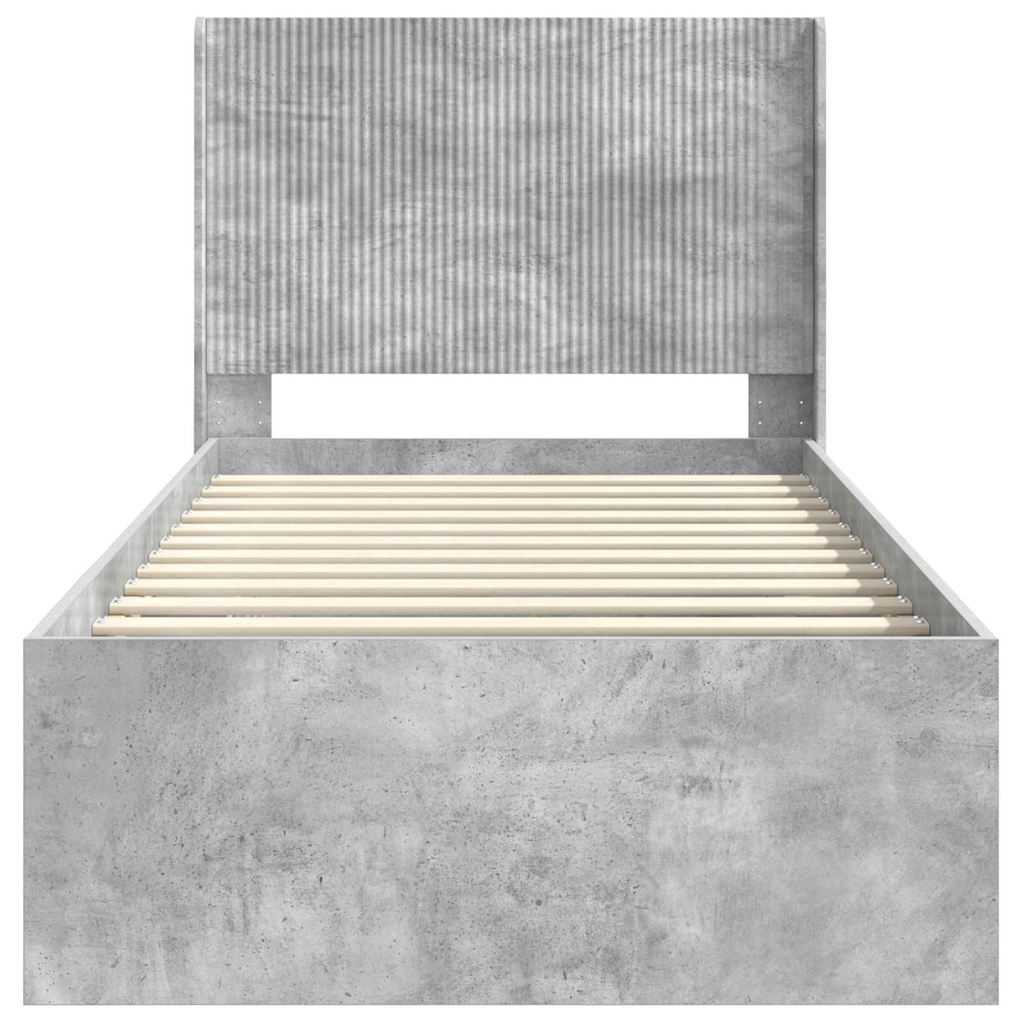 Bed Frame with Storage and Headboard Concrete Grey 100 x 200 cm