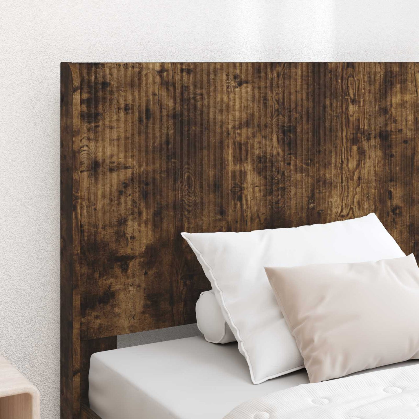 Bed Frame with Storage and Headboard Smoked Oak 100 x 200 cm