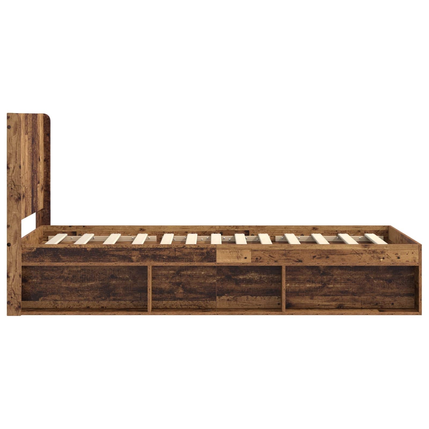 Bed Frame with Storage and Headboard Old Wood 100 x 200 cm