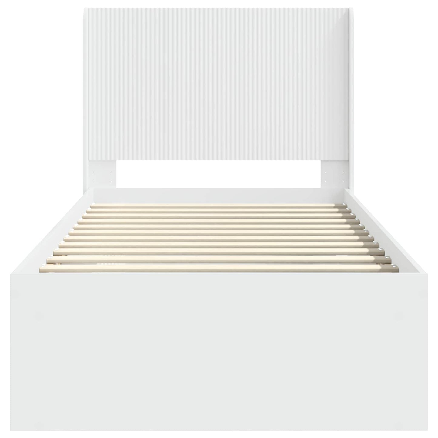 Bed Frame with Storage and Headboard White 90 x 200 cm