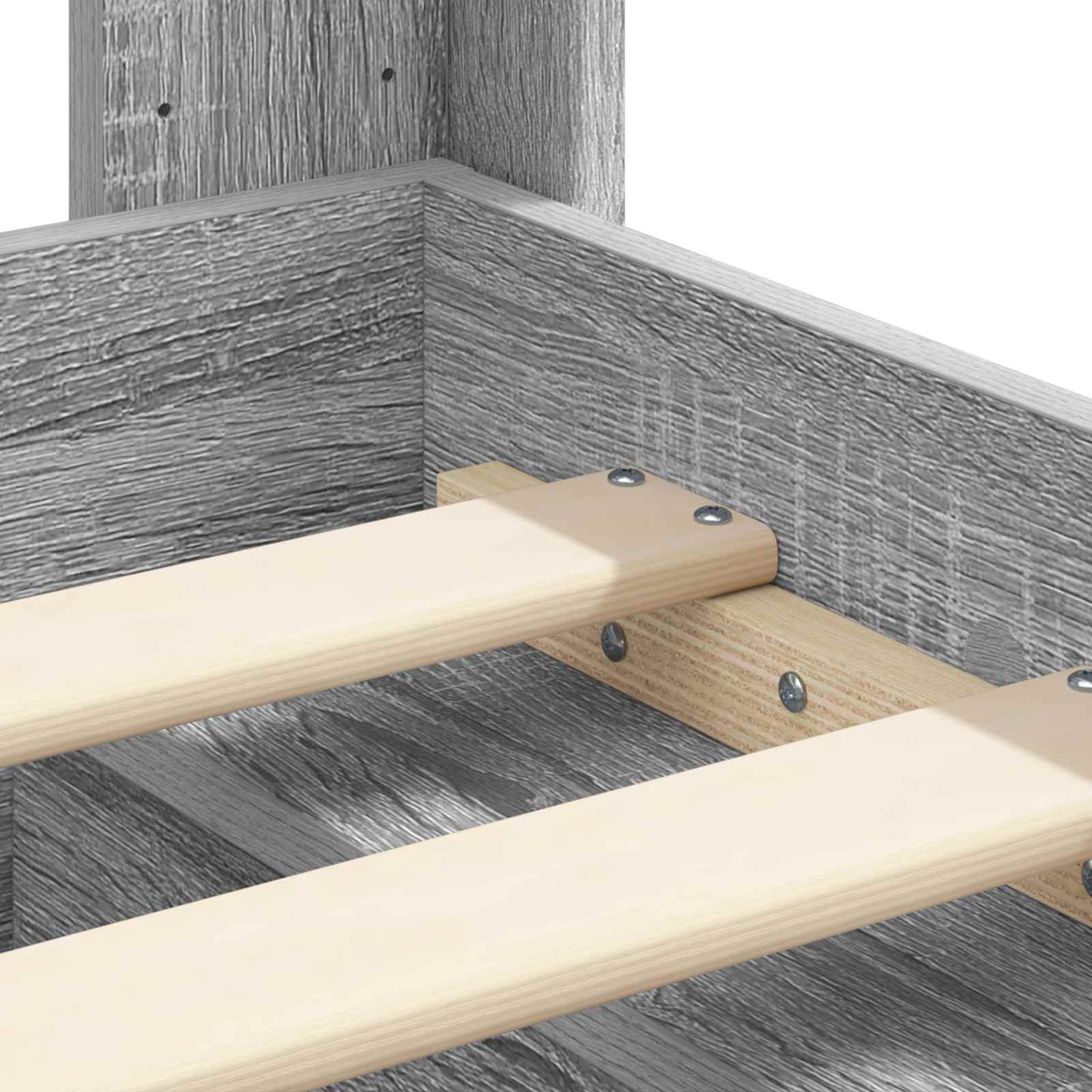 Bed Frame with Storage and Headboard Grey Sonoma 90 x 200 cm