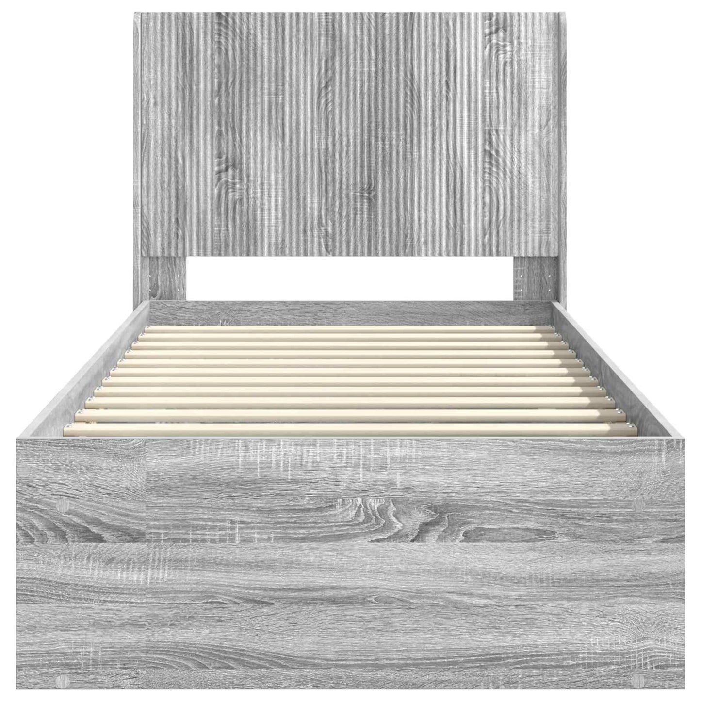 Bed Frame with Storage and Headboard Grey Sonoma 90 x 200 cm