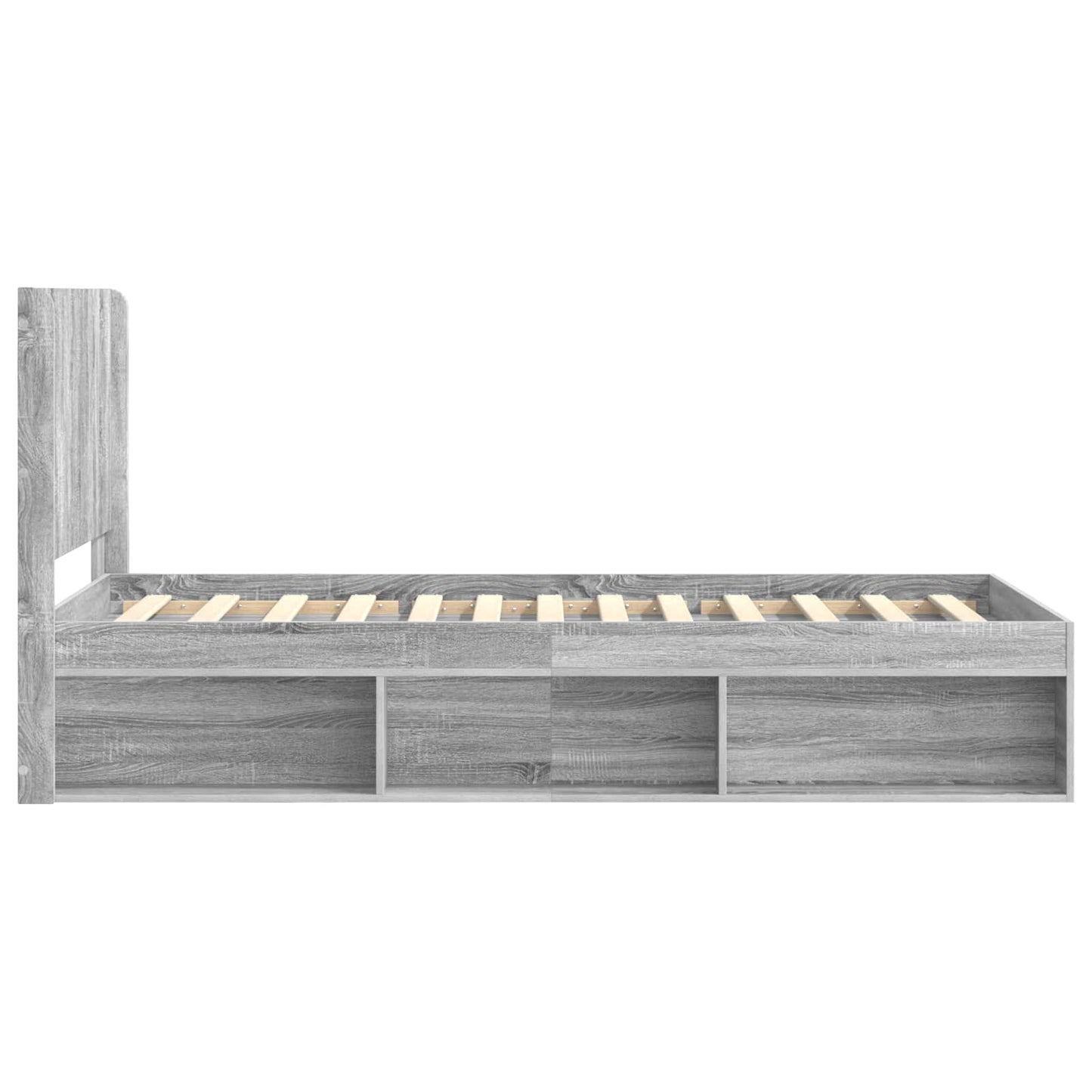 Bed Frame with Storage and Headboard Grey Sonoma 90 x 200 cm