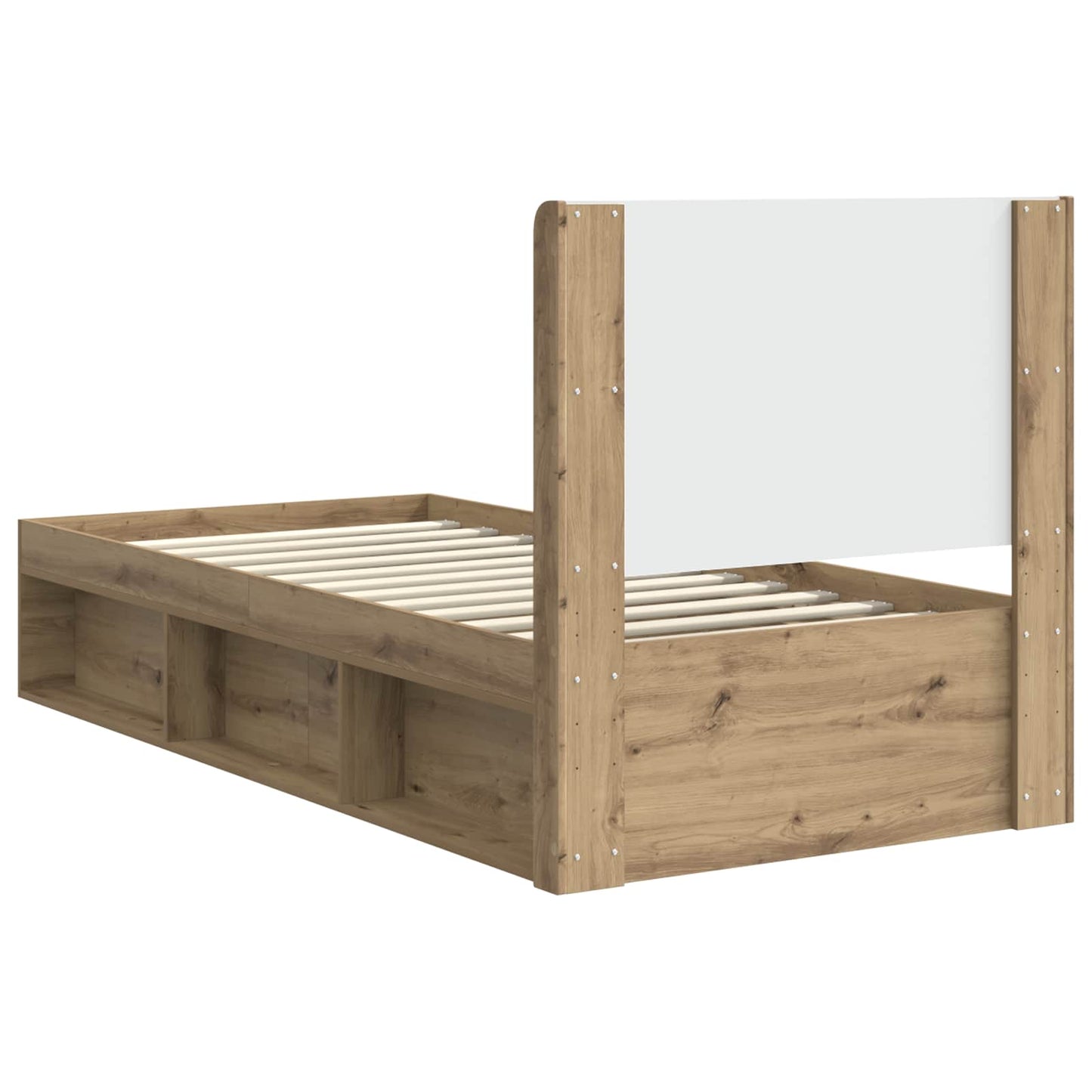 Bed Frame with Storage and Headboard Artisan Oak 90 x 200 cm