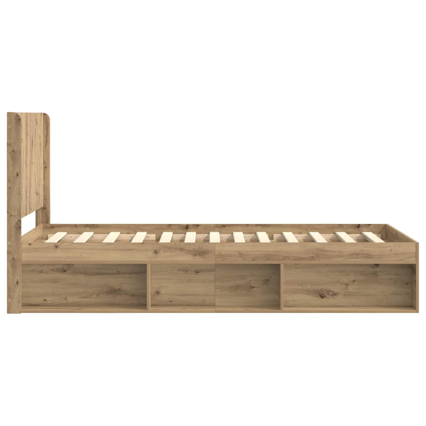 Bed Frame with Storage and Headboard Artisan Oak 90 x 200 cm