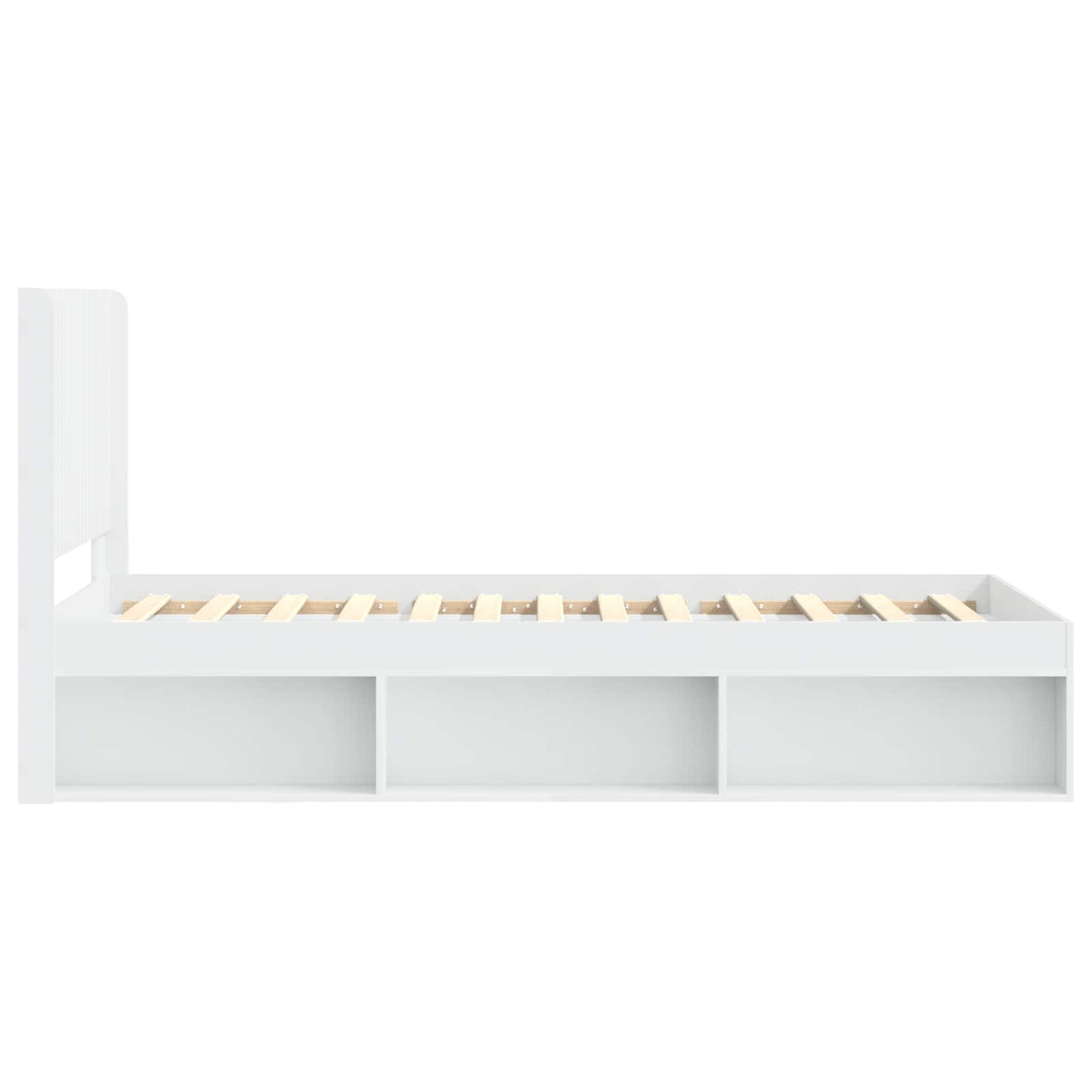 Bed Frame with Storage and Headboard White 90 x 190 cm