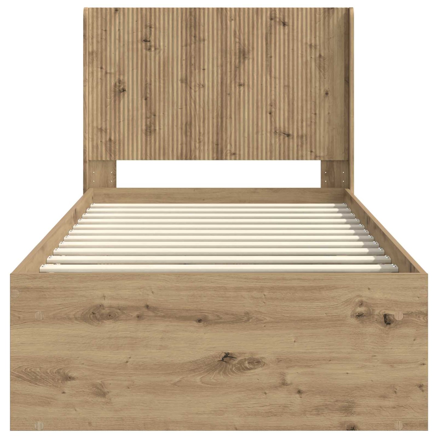 Bed Frame with Storage and Headboard Artisan Oak 75 x 190 cm