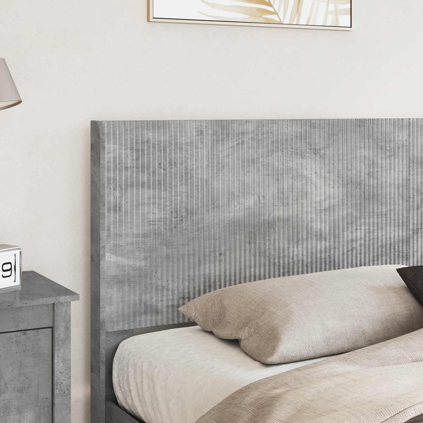 Bed Frame with Storage and Headboard Concrete Grey 200 x 200 cm