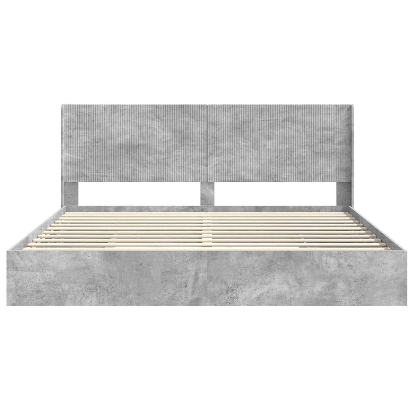 Bed Frame with Storage and Headboard Concrete Grey 200 x 200 cm