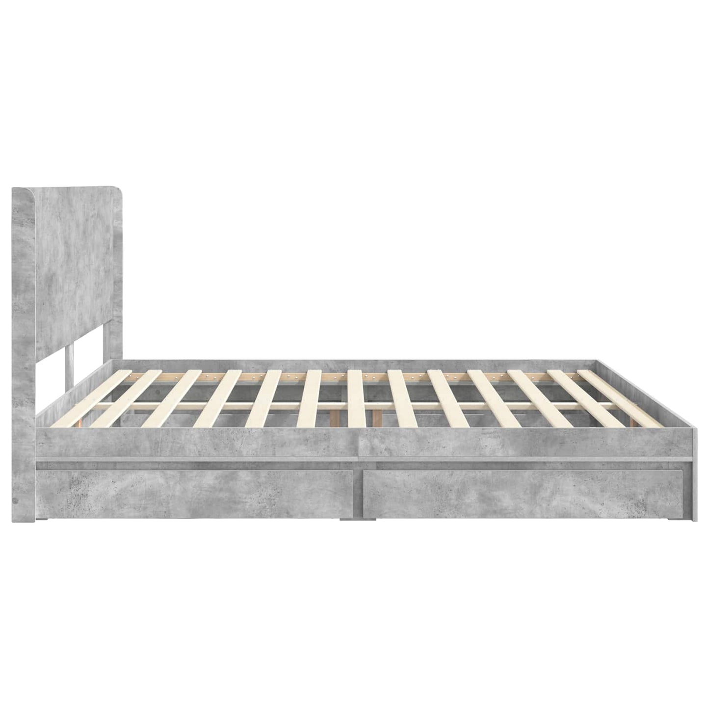 Bed Frame with Storage and Headboard Concrete Grey 200 x 200 cm