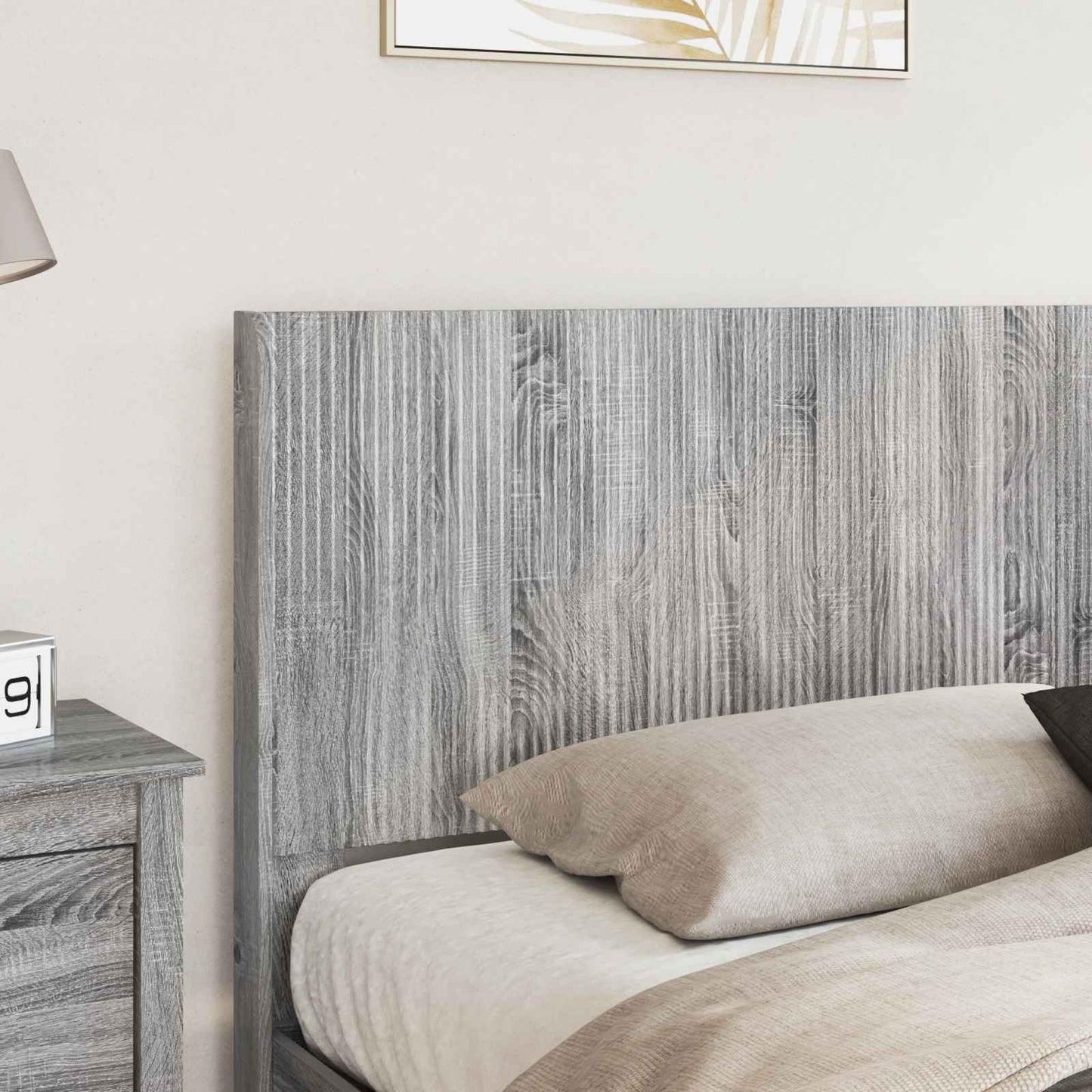 Bed Frame with Storage and Headboard Grey Sonoma 200 x 200 cm