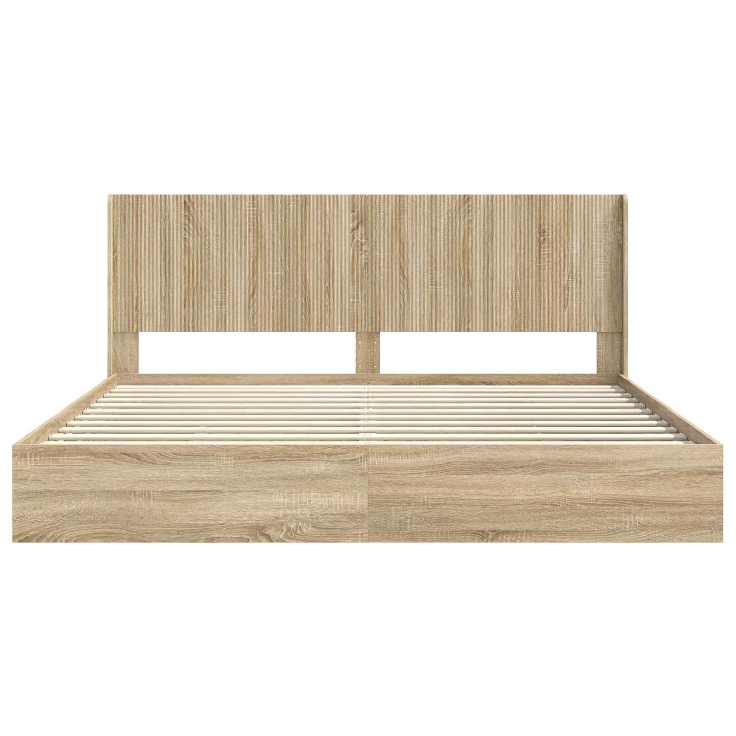 Bed Frame with Storage and Headboard Sonoma Oak 180 x 200 cm