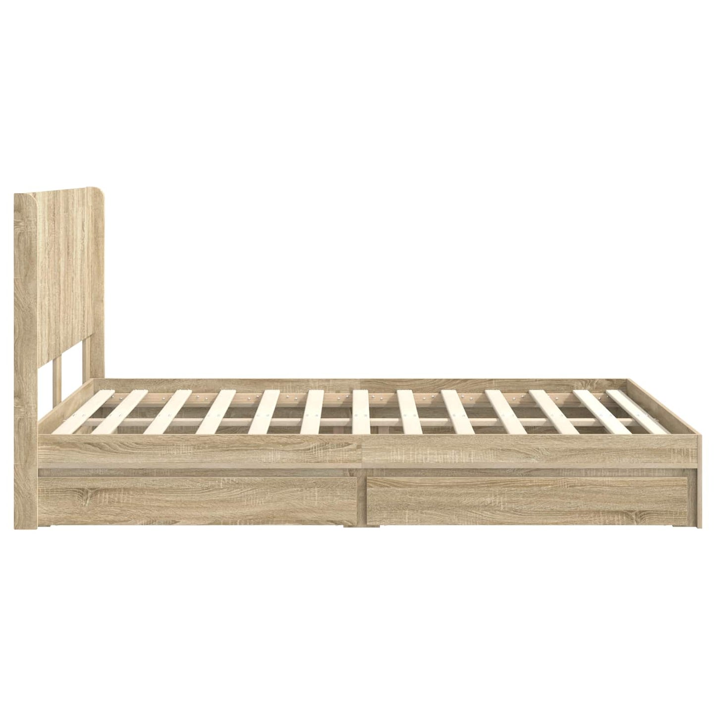 Bed Frame with Storage and Headboard Sonoma Oak 160 x 200 cm