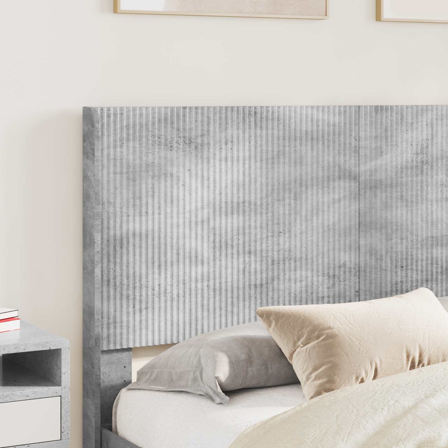 Bed Frame with Storage and Headboard Concrete Grey 150 x 200 cm