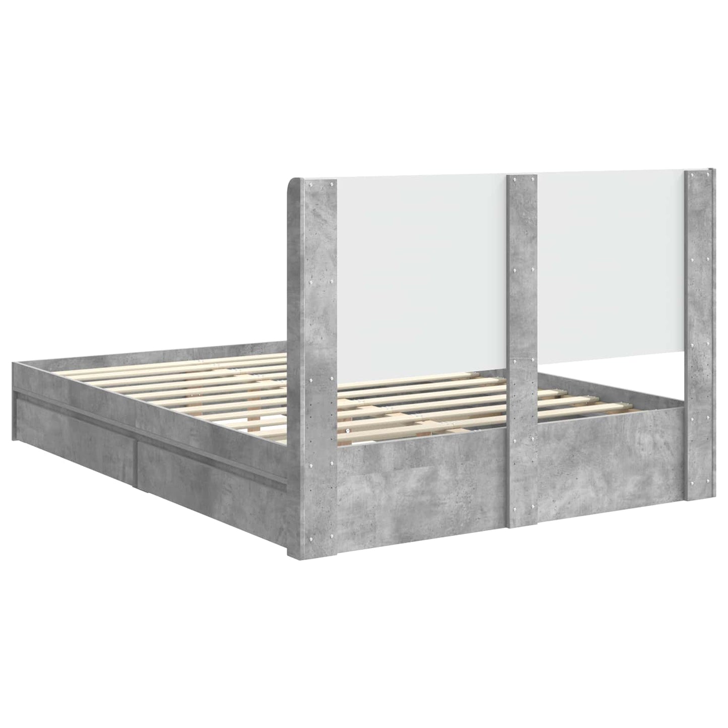 Bed Frame with Storage and Headboard Concrete Grey 150 x 200 cm
