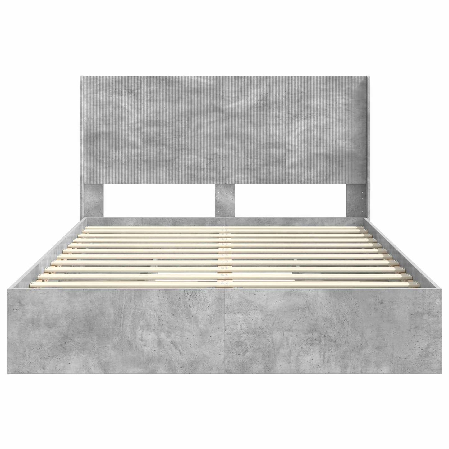 Bed Frame with Storage and Headboard Concrete Grey 150 x 200 cm