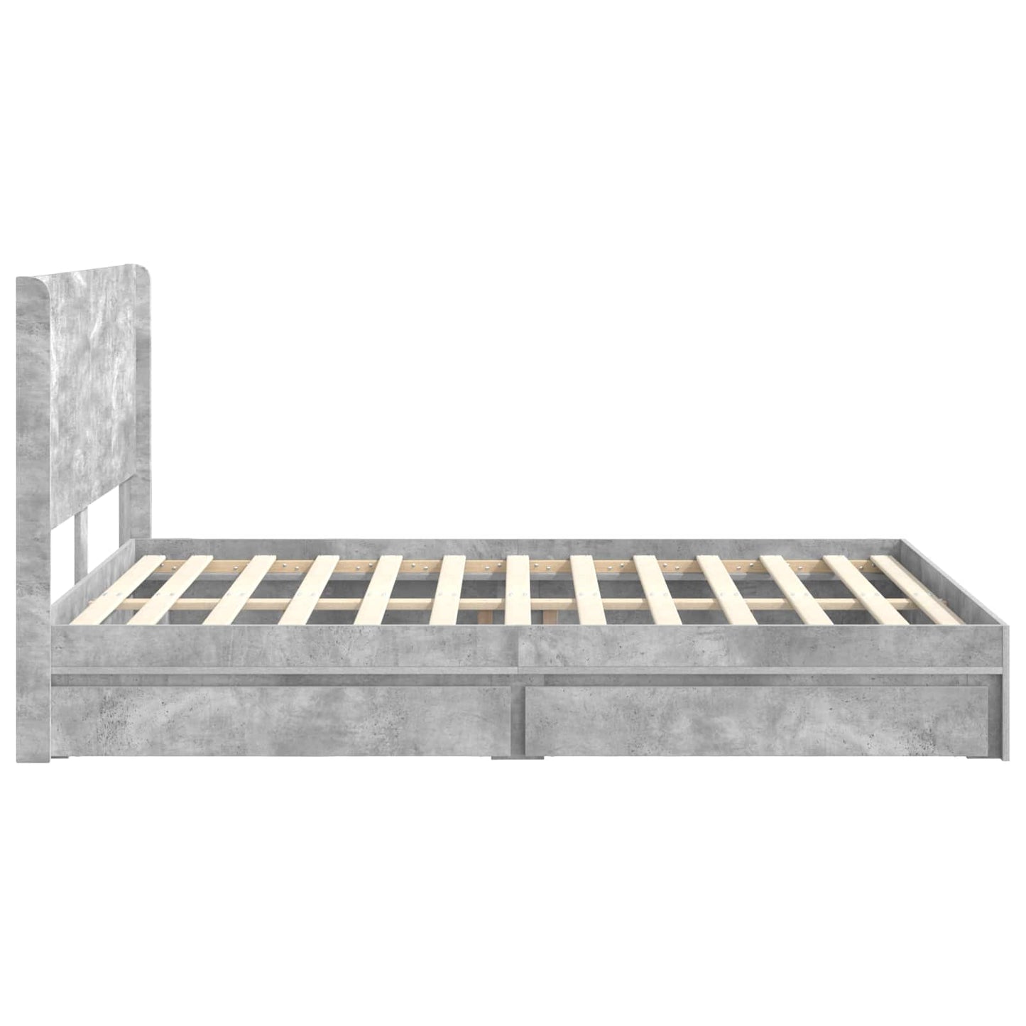 Bed Frame with Storage and Headboard Concrete Grey 150 x 200 cm