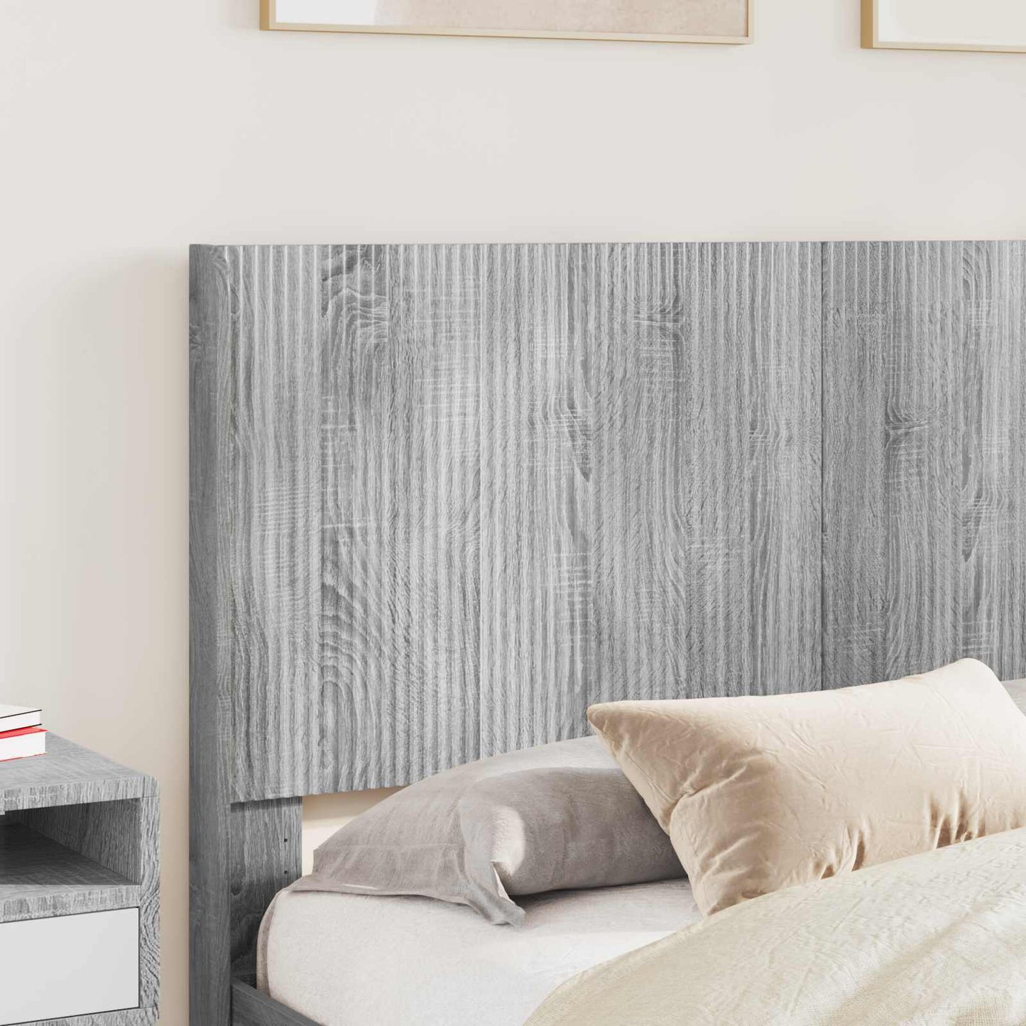 Bed Frame with Storage and Headboard Grey Sonoma 150 x 200 cm