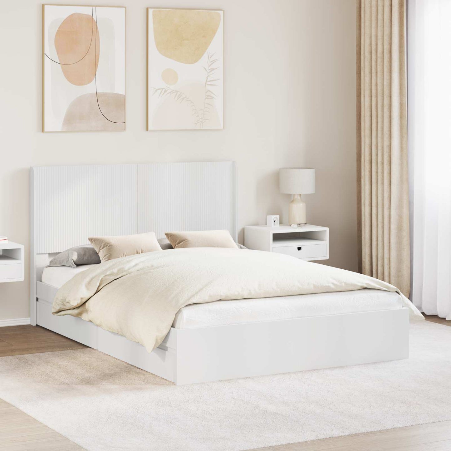 Bed Frame with Storage and Headboard 3 pcs Engineered Wood
