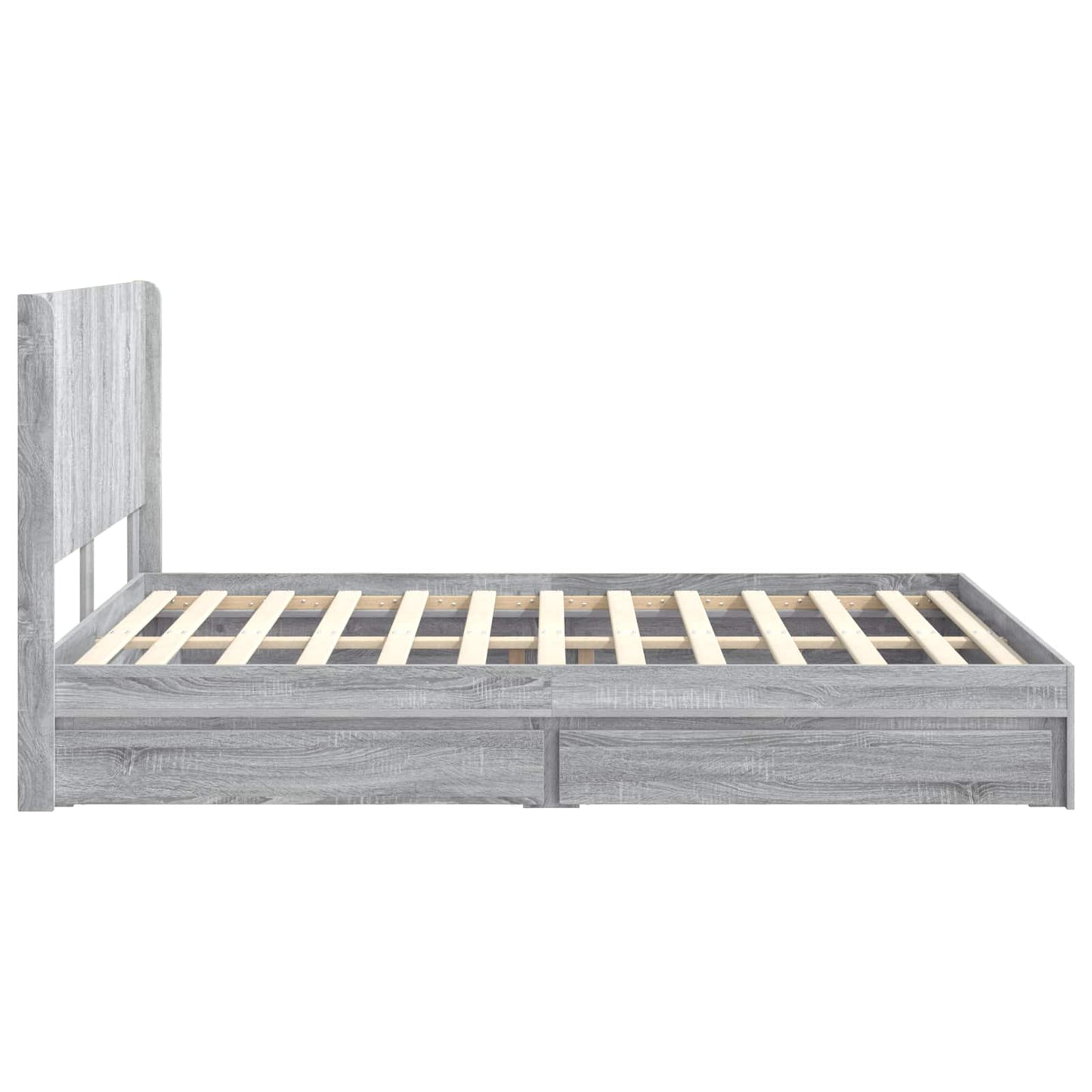 Bed Frame with Storage and Headboard Grey Sonoma 140 x 200 cm