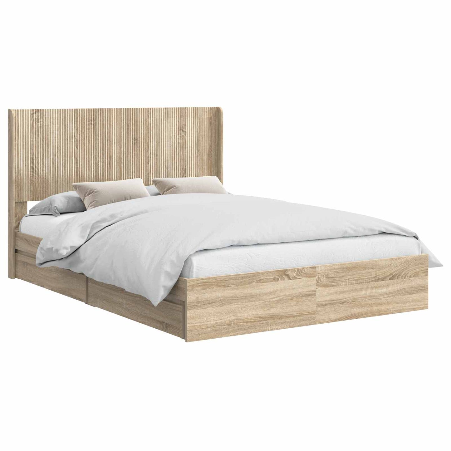 Bed Frame with Storage and Headboard 3 pcs Engineered Wood