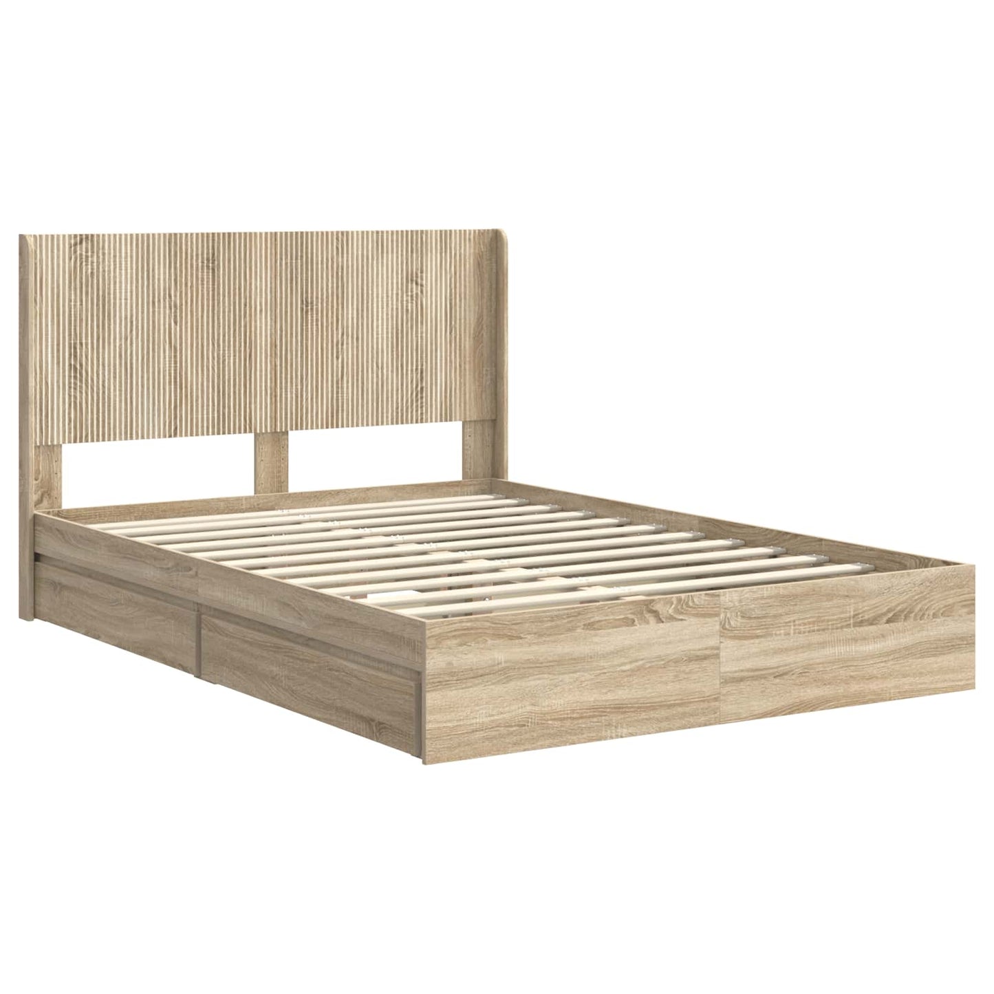 Bed Frame with Storage and Headboard 3 pcs Engineered Wood