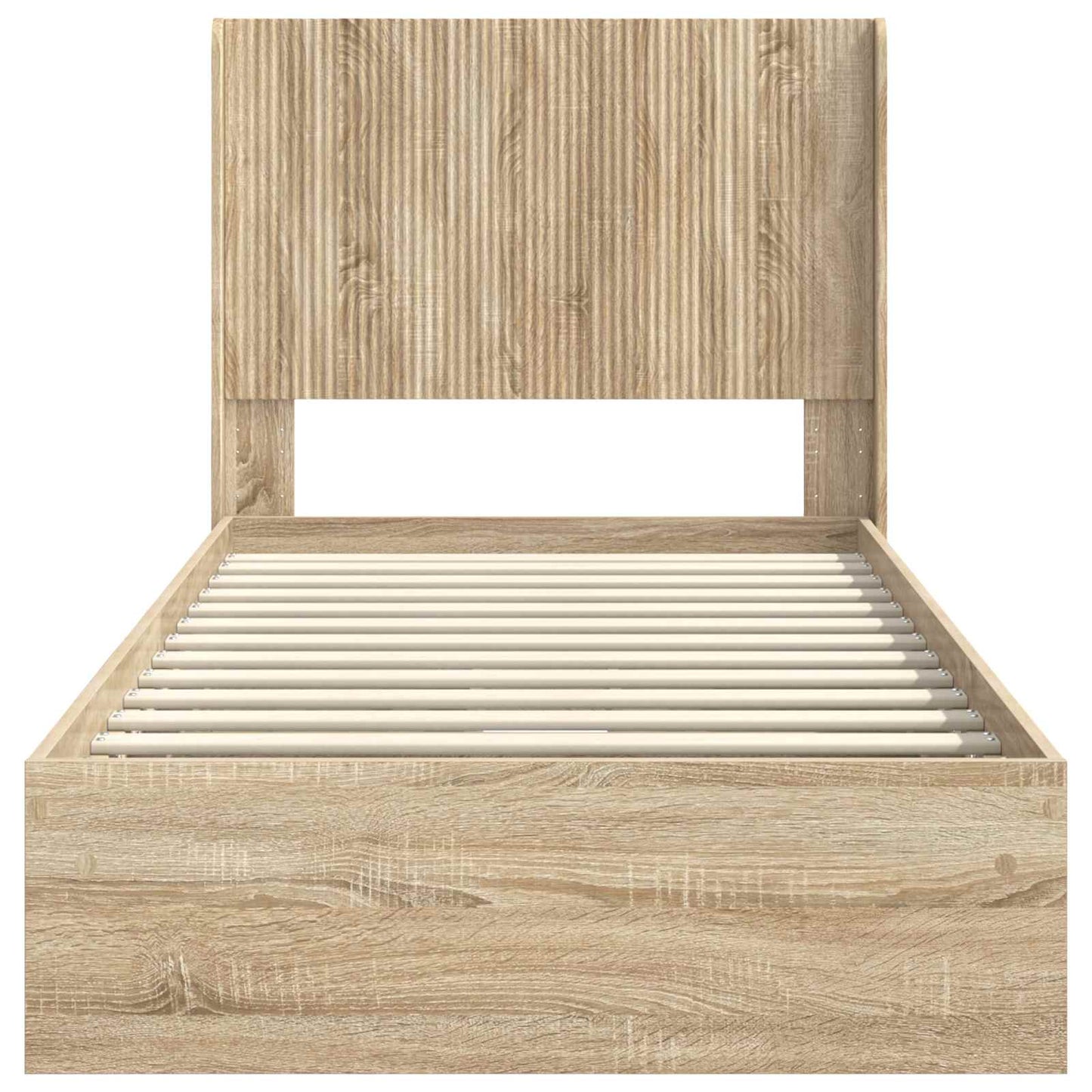 Bed Frame with Storage and Headboard Sonoma Oak 90 x 200 cm