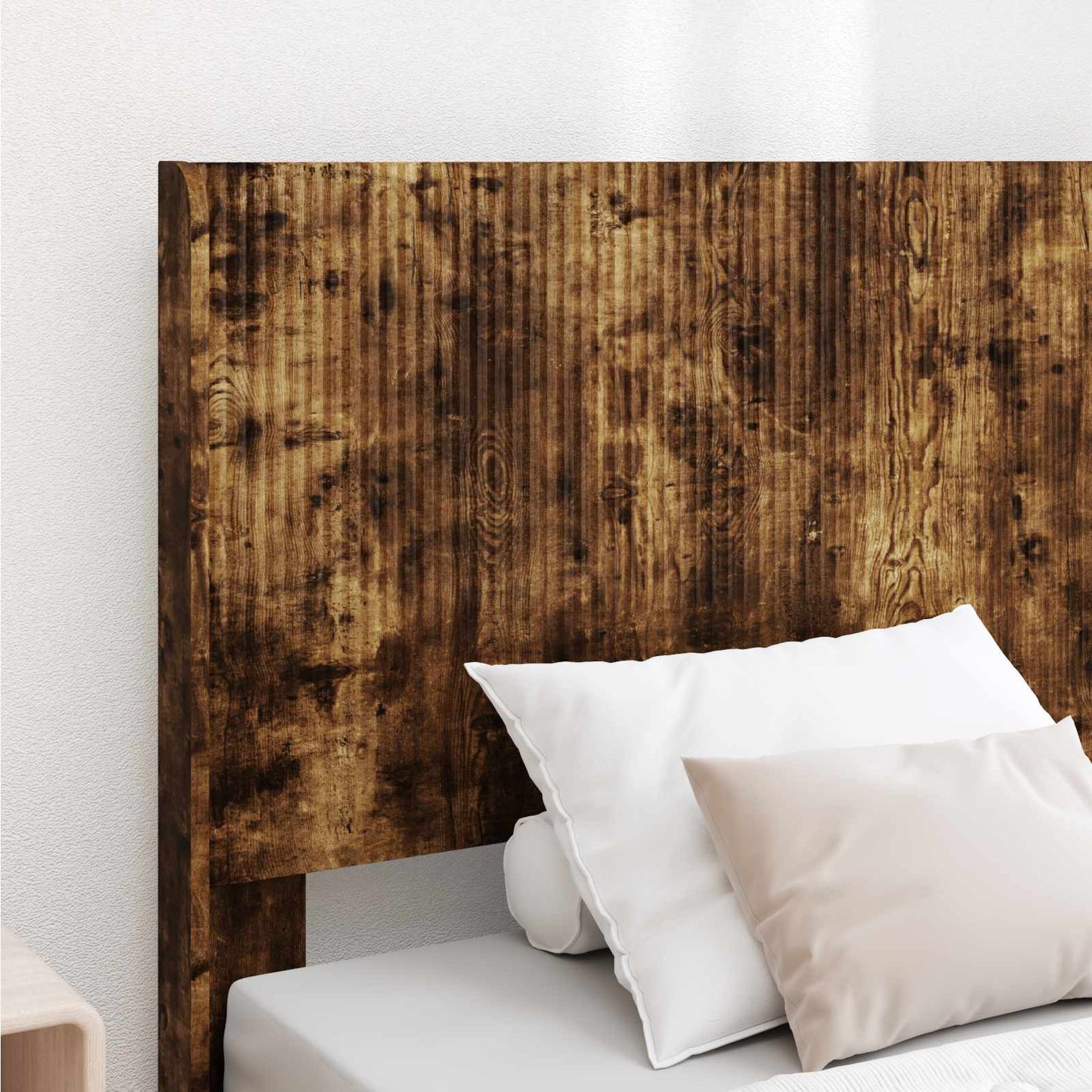 Bed Frame with Storage and Headboard Smoked Oak 90 x 200 cm