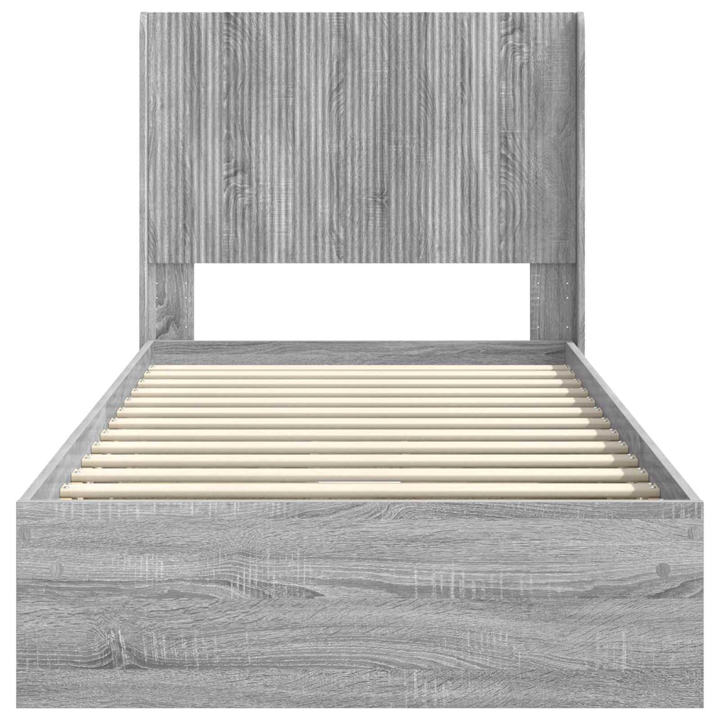 Bed Frame with Storage and Headboard Grey Sonoma 90 x 200 cm