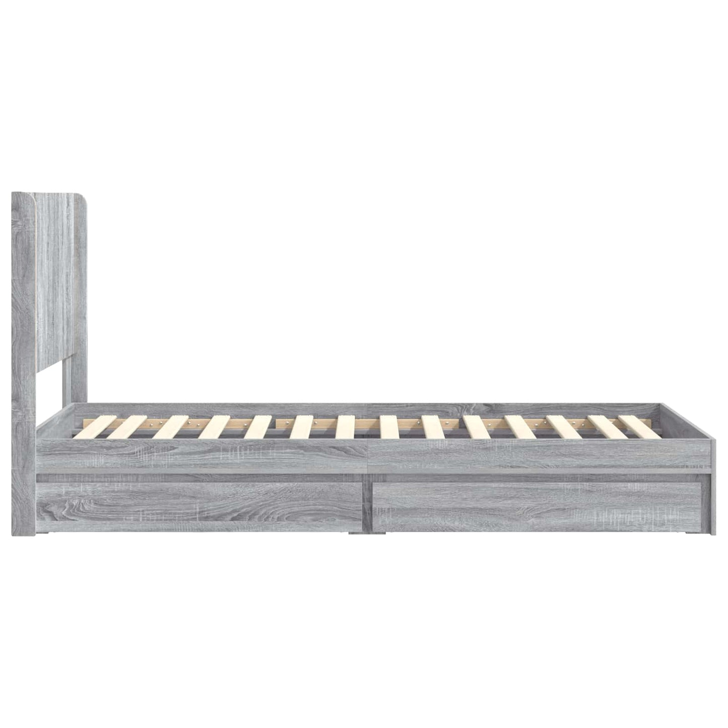 Bed Frame with Storage and Headboard Grey Sonoma 90 x 200 cm