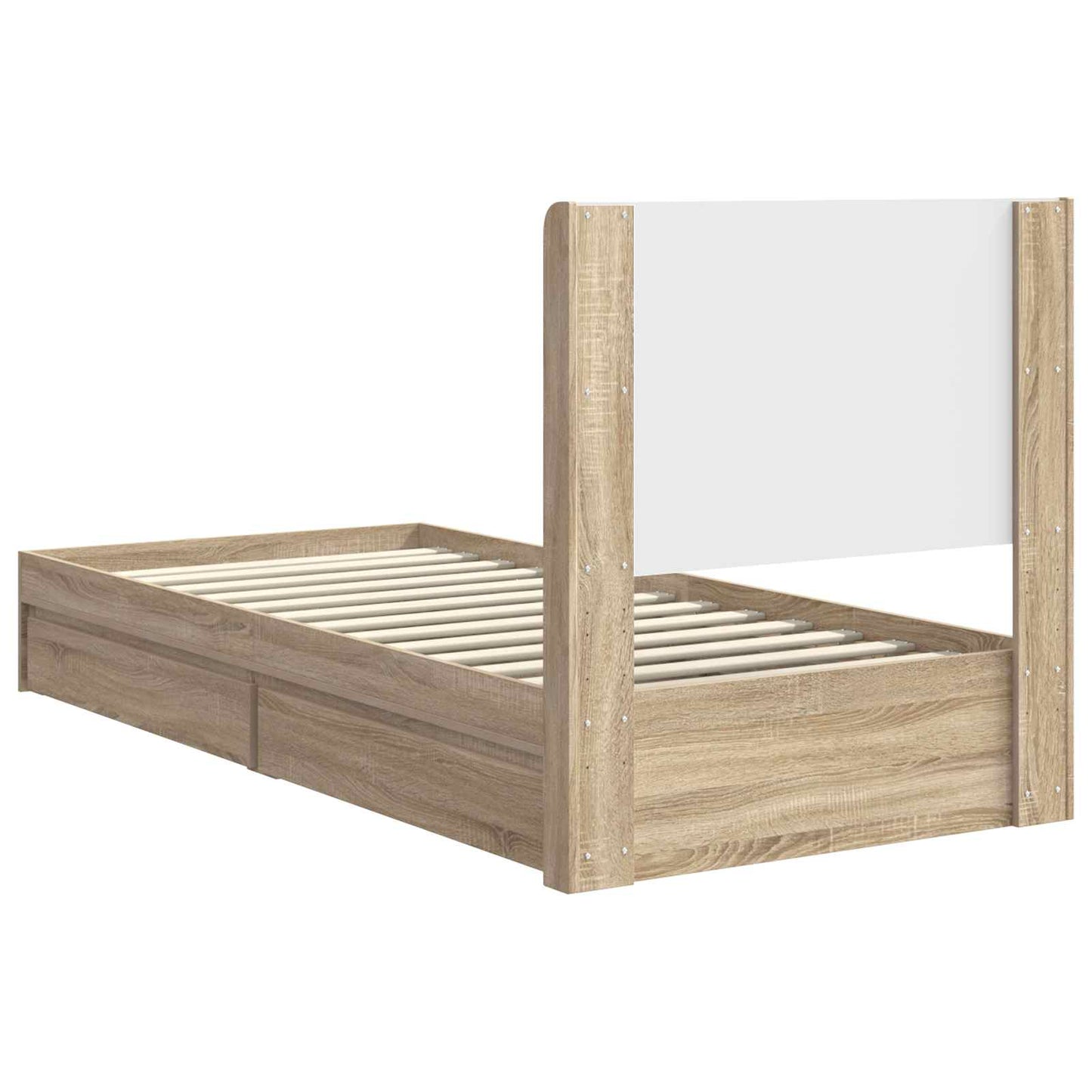 Bed Frame with Storage and Headboard Sonoma Oak 90 x 200 cm