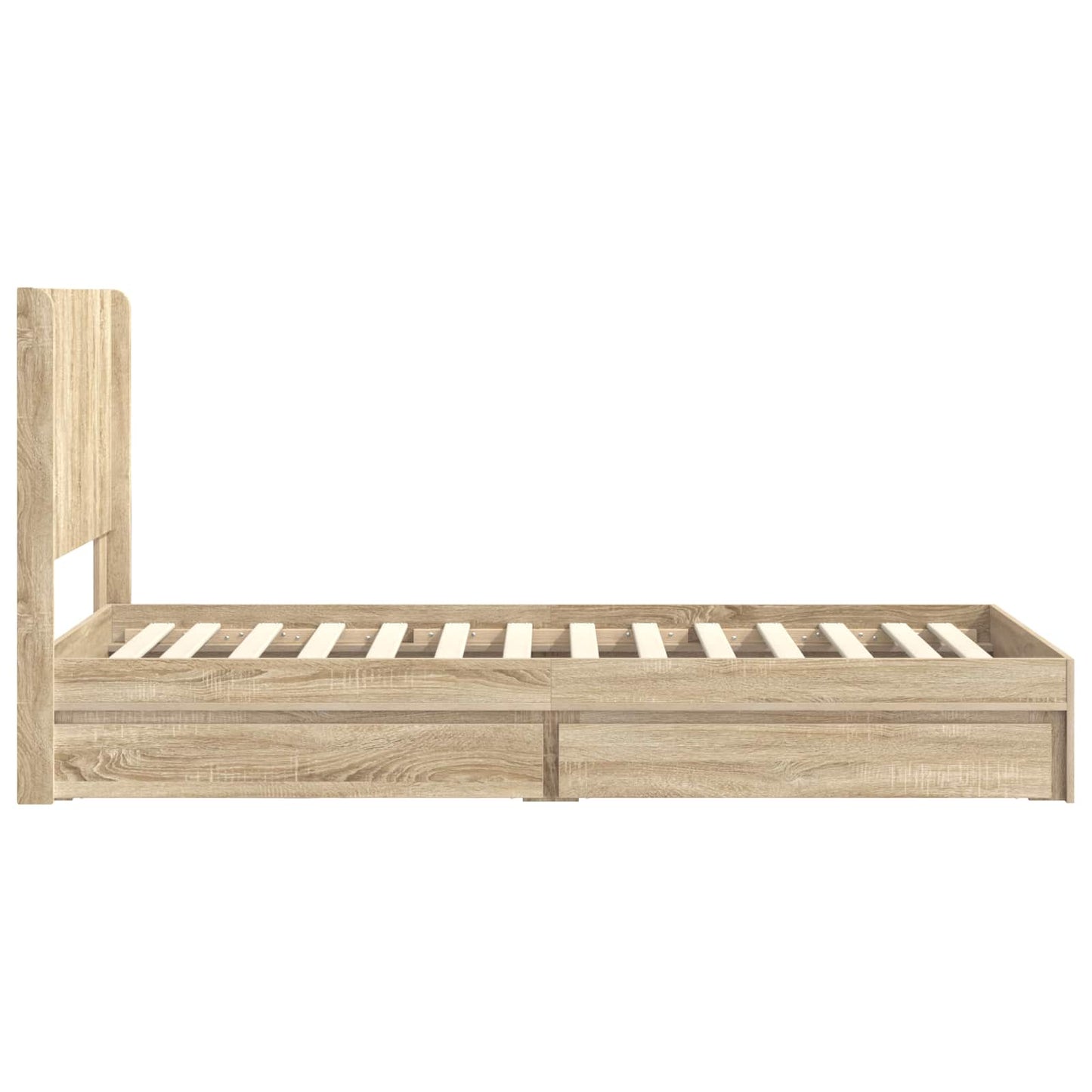 Bed Frame with Storage and Headboard Sonoma Oak 90 x 200 cm