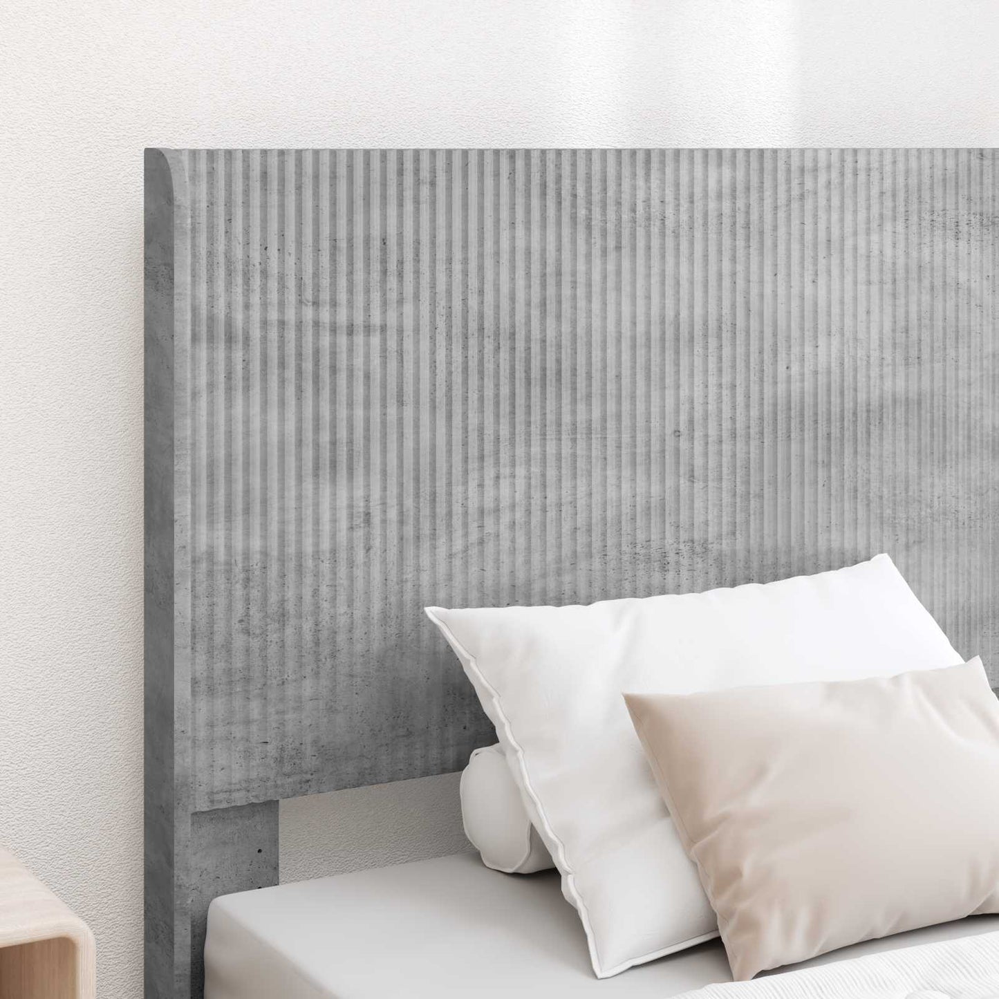 Bed Frame with Storage and Headboard Concrete Grey 90 x 190 cm