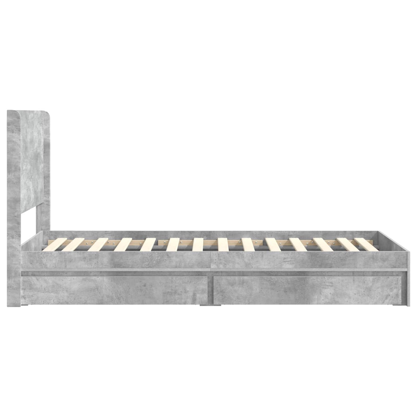 Bed Frame with Storage and Headboard Concrete Grey 90 x 190 cm