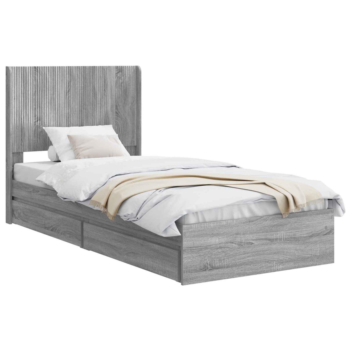 Bed Frame with Storage and Headboard 3 pcs Engineered Wood