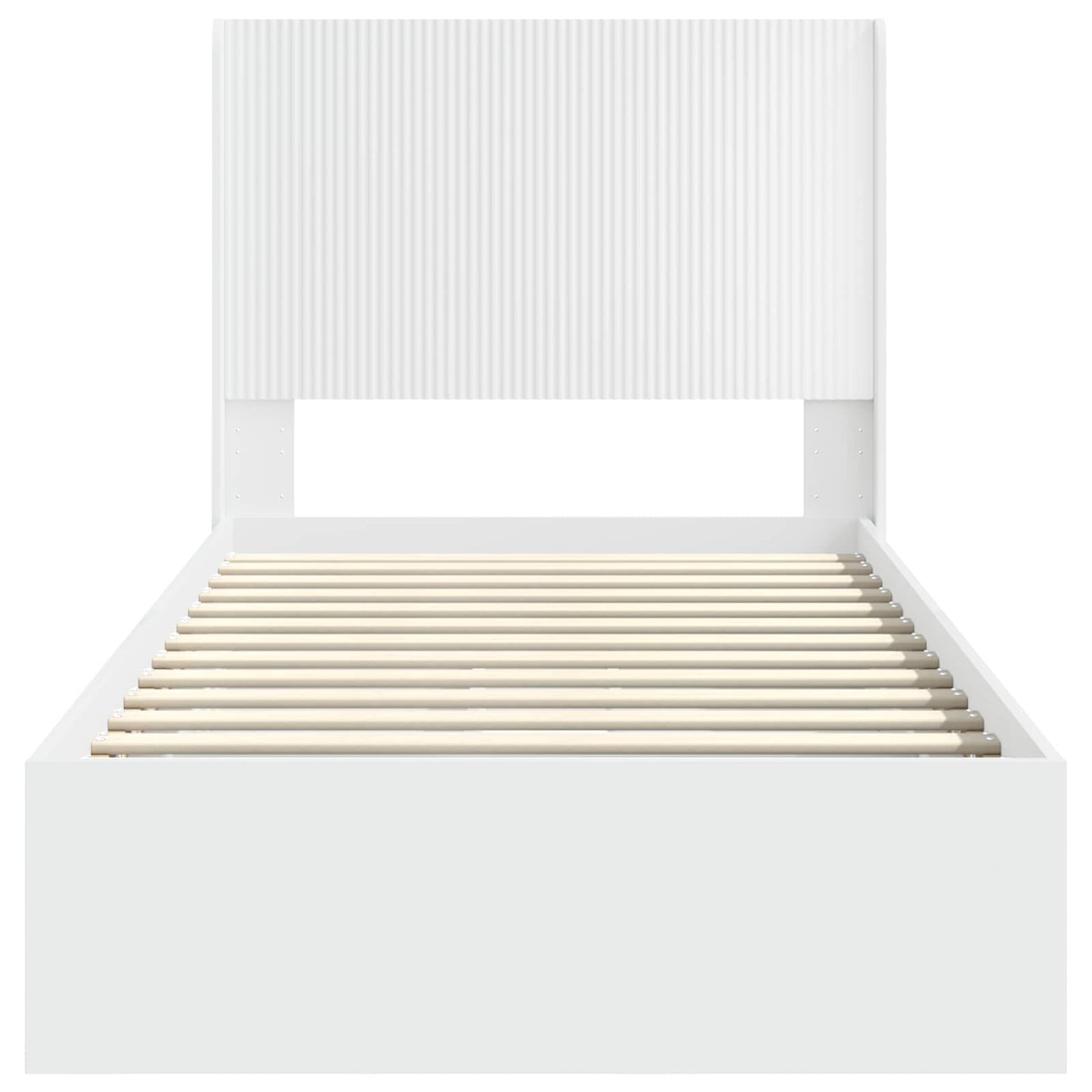Bed Frame with Storage and Headboard White 75 x 190 cm