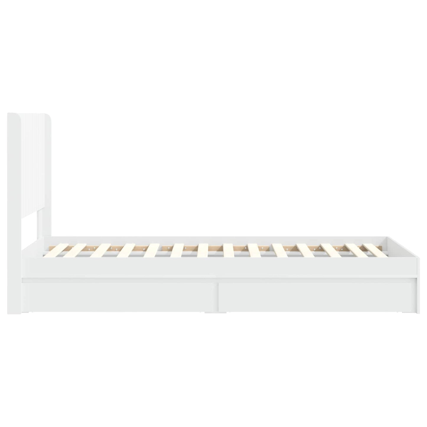Bed Frame with Storage and Headboard White 75 x 190 cm