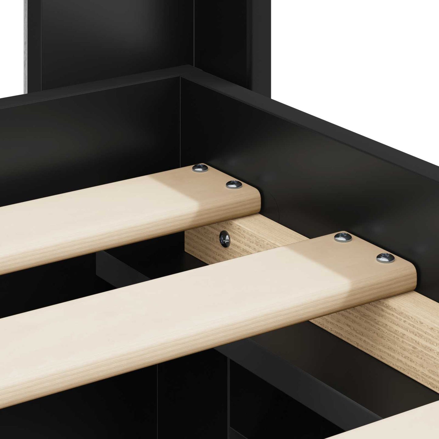 Bed Frame with Storage and Headboard Black 75 x 190 cm