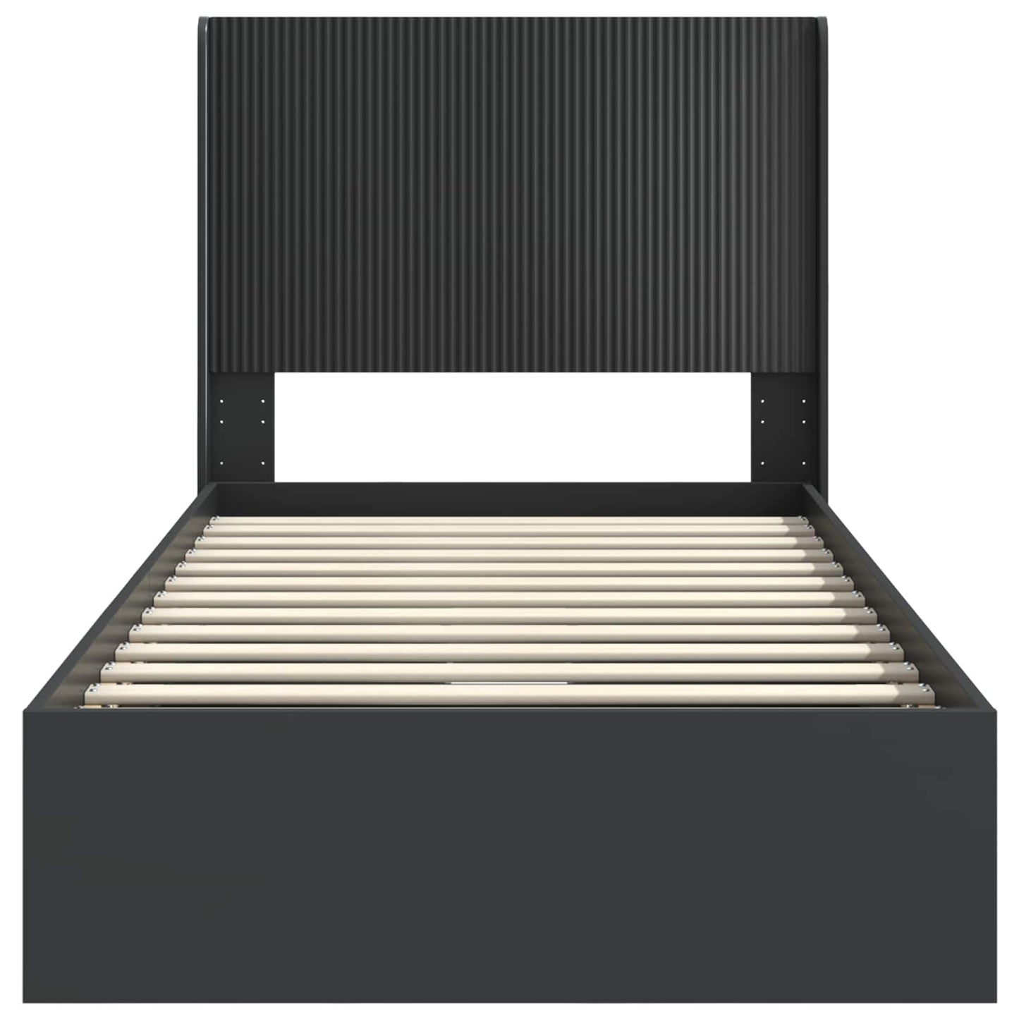 Bed Frame with Storage and Headboard Black 75 x 190 cm