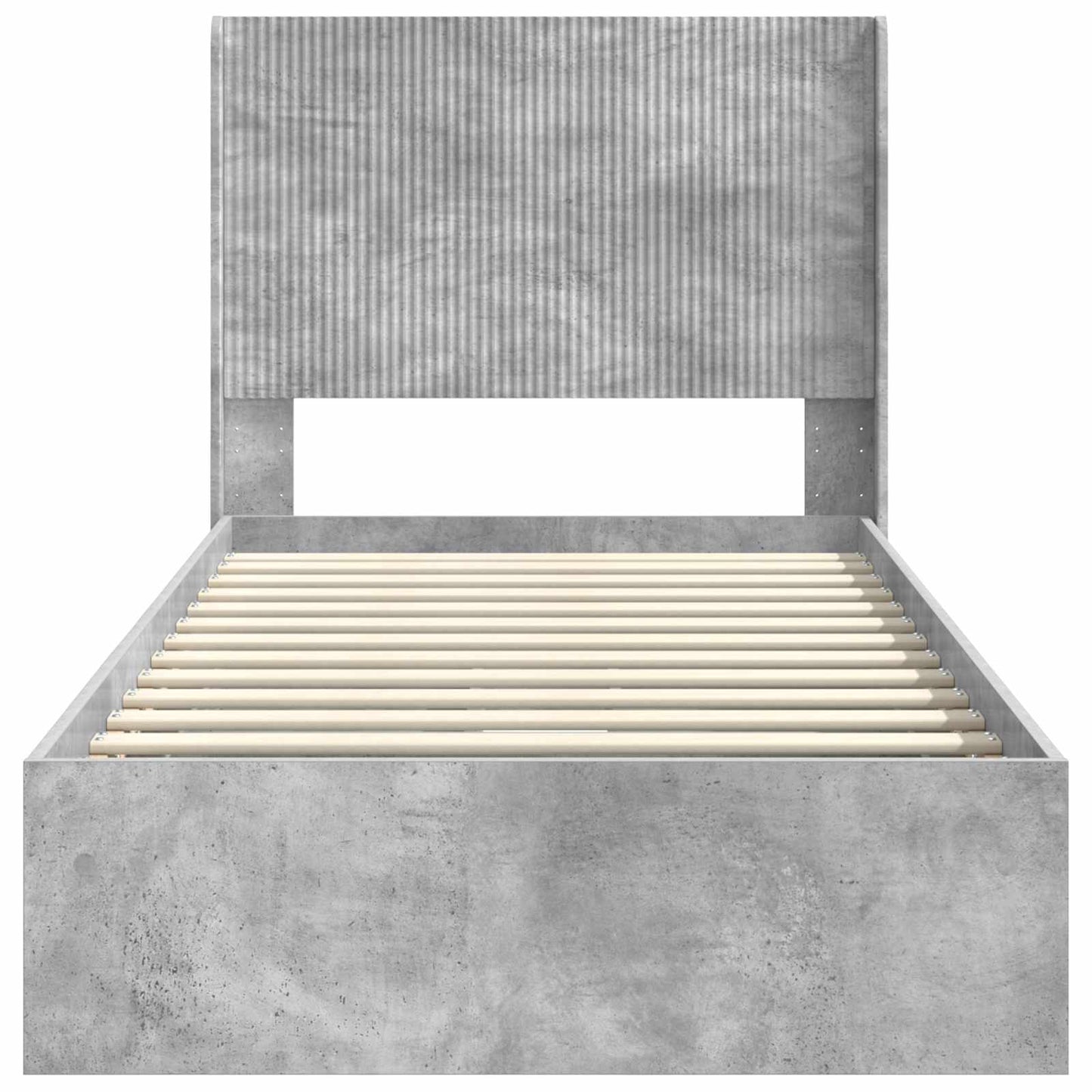 Bed Frame with Storage and Headboard Concrete Grey 75 x 190 cm