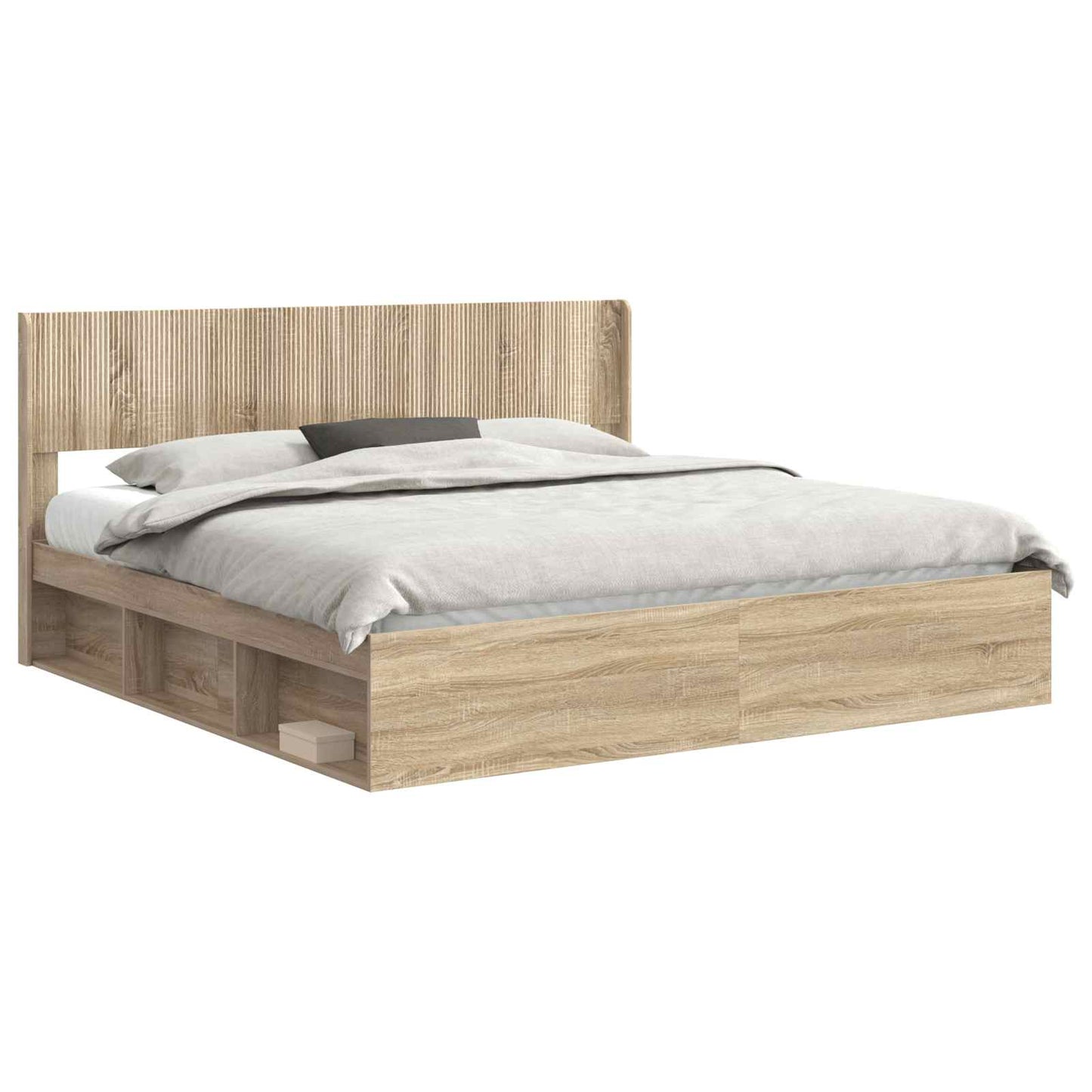 Bed Frame with Storage and Headboard 3 pcs Engineered Wood
