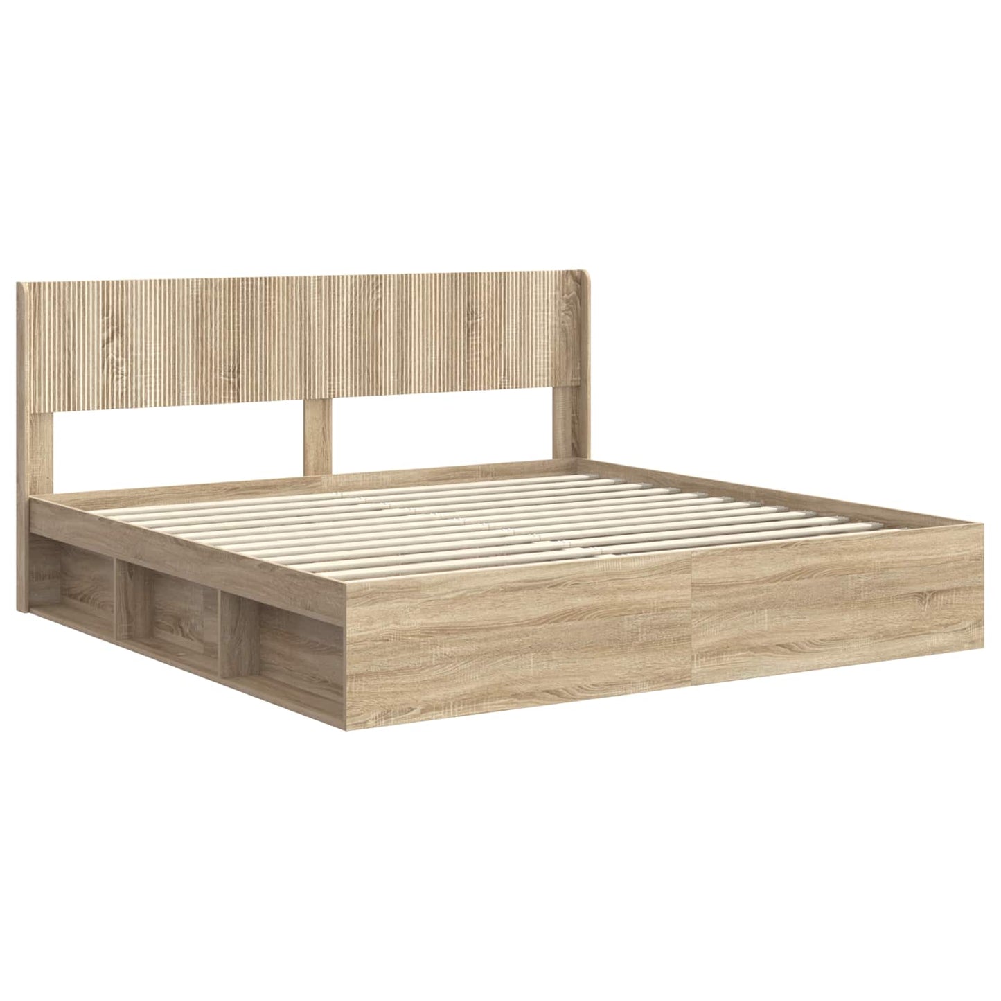 Bed Frame with Storage and Headboard 3 pcs Engineered Wood