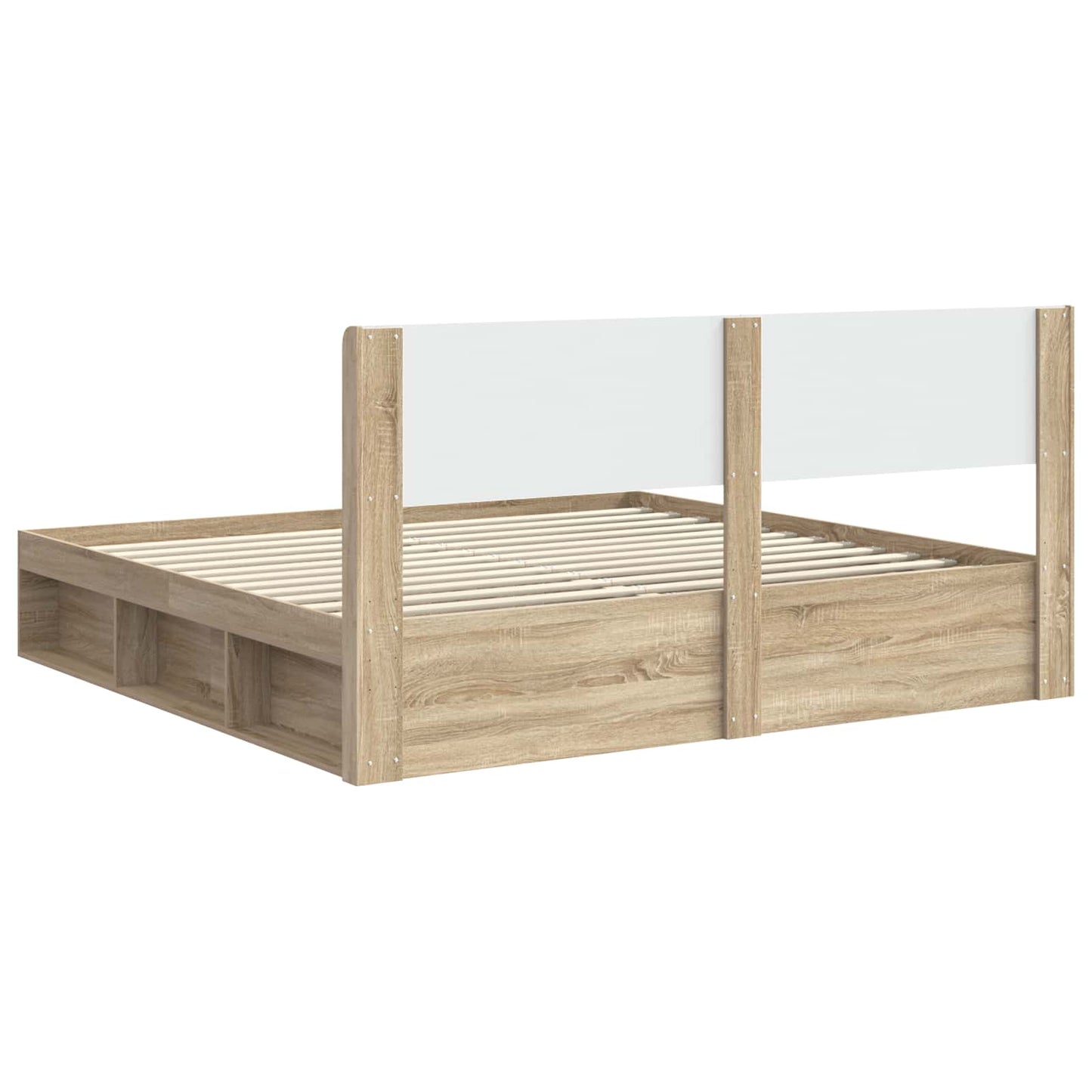 Bed Frame with Storage and Headboard 3 pcs Engineered Wood