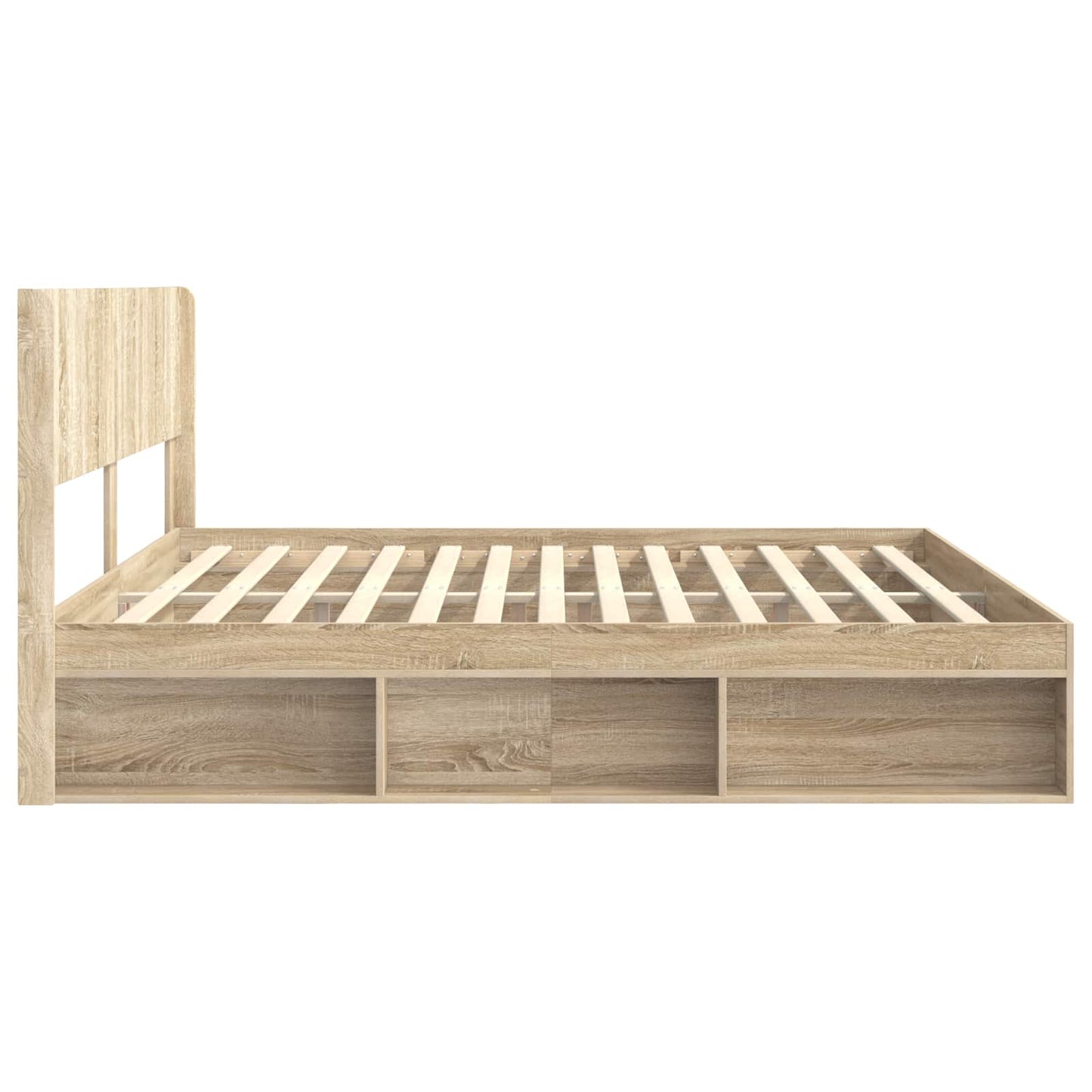 Bed Frame with Storage and Headboard 3 pcs Engineered Wood