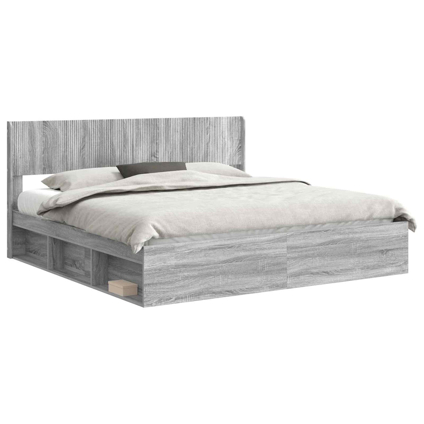 Bed Frame with Storage and Headboard 3 pcs Engineered Wood