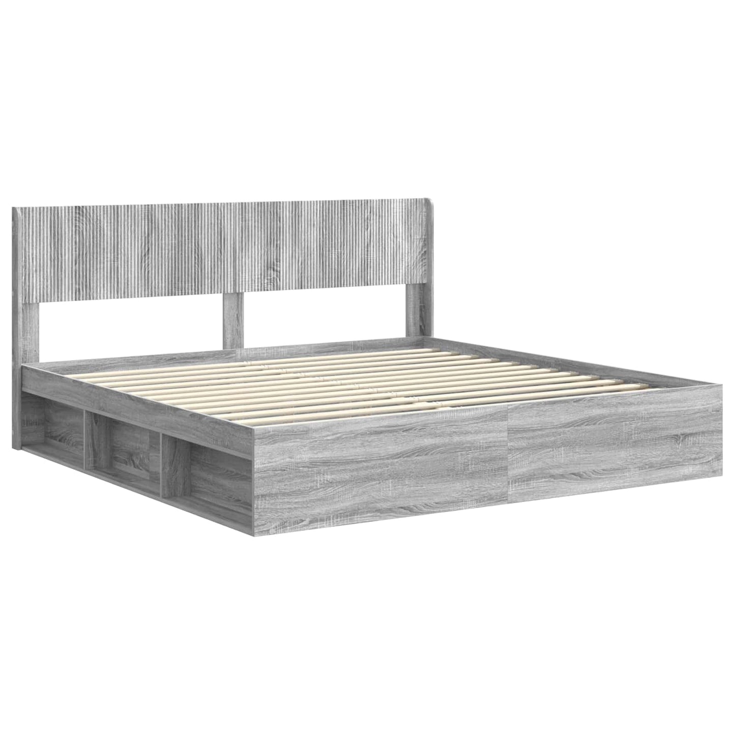 Bed Frame with Storage and Headboard 3 pcs Engineered Wood
